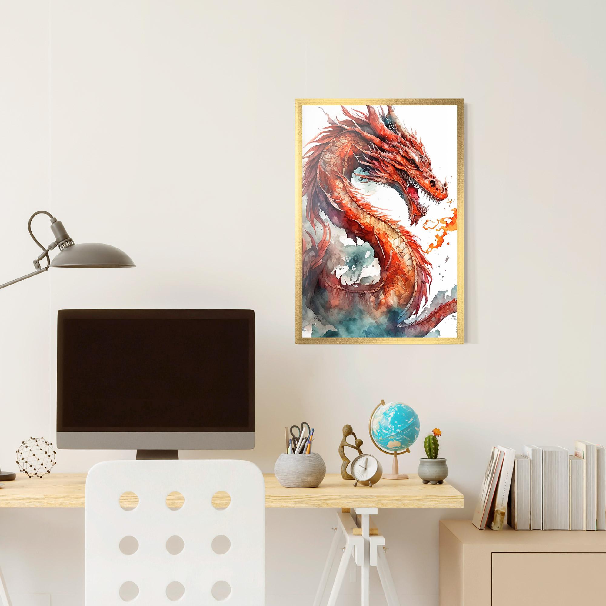 Gerahmte Poster Fire Dragon mockup 6