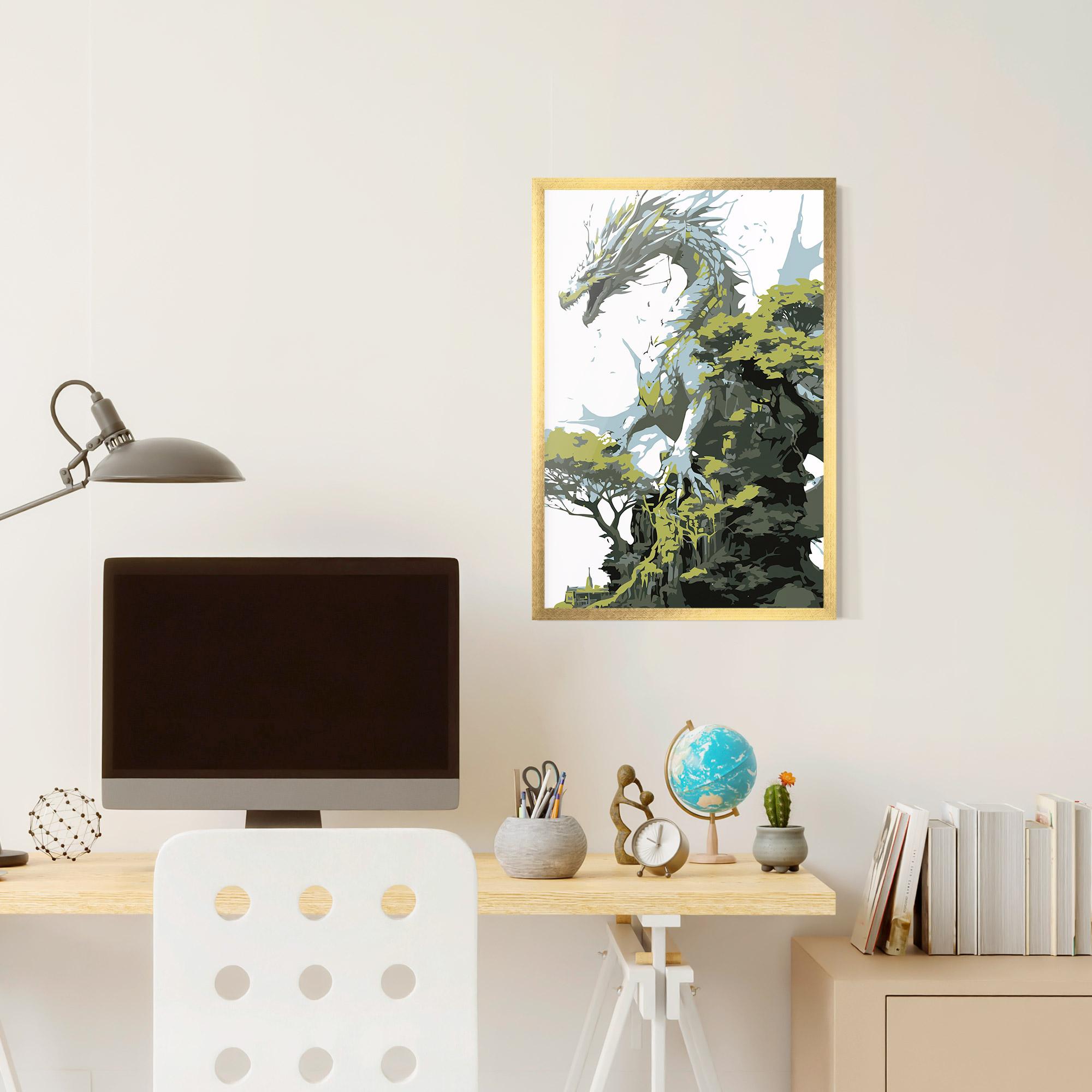 Gerahmte Poster Grey Nature Dragon mockup 6