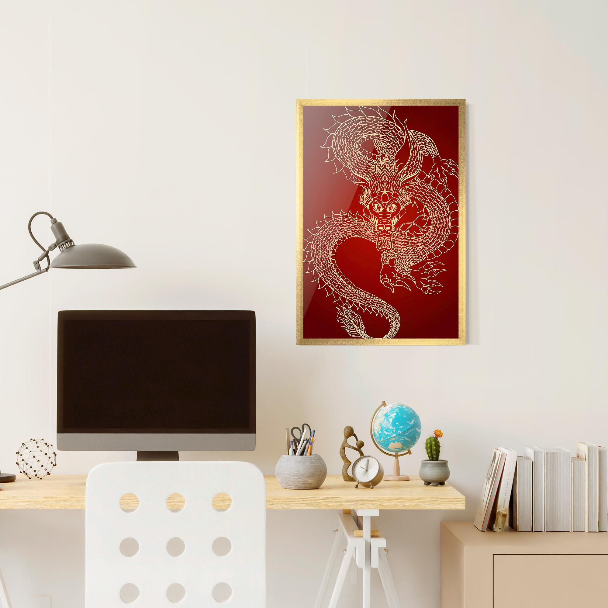Gerahmte Poster Traditional Dragon mockup 6