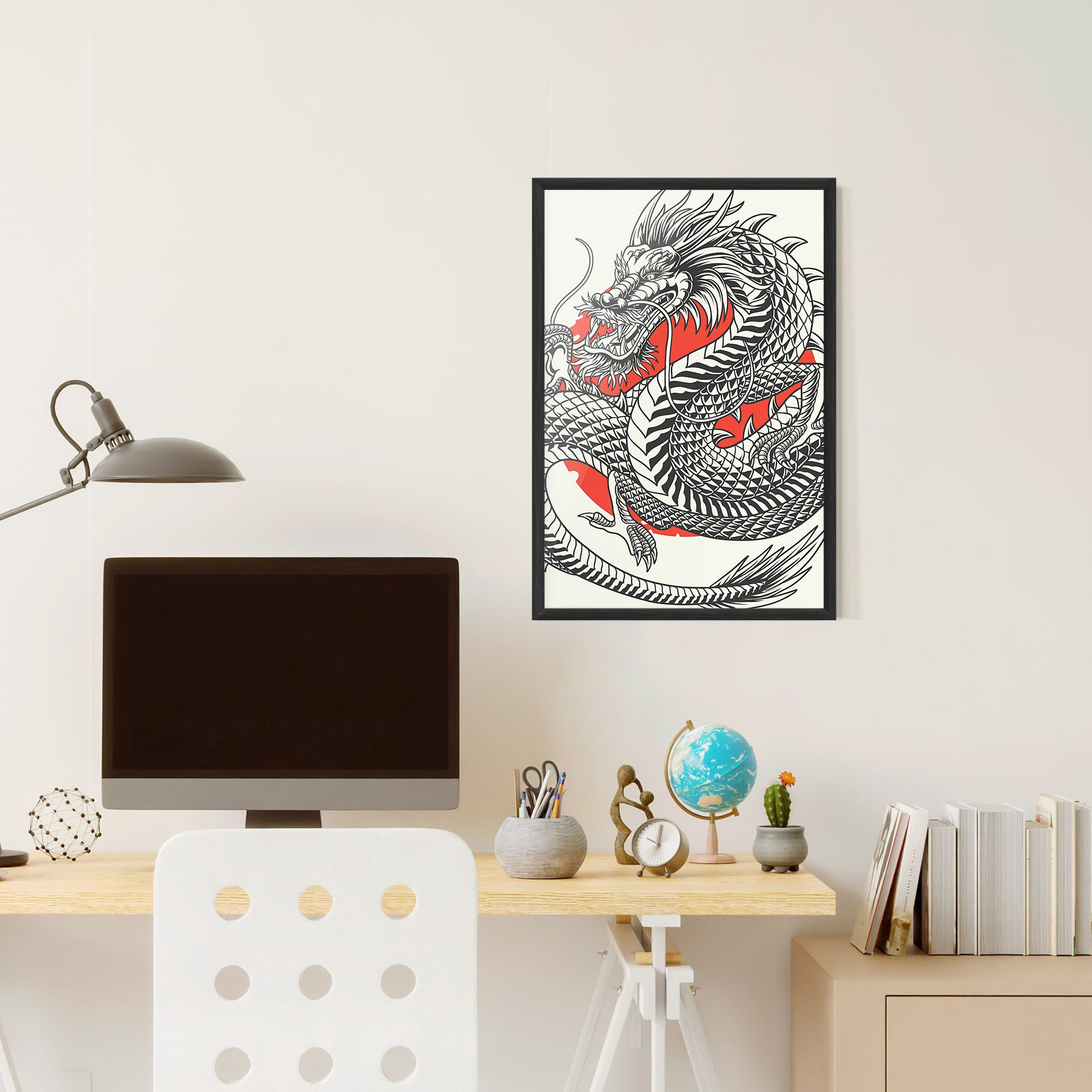 Cream Grey Dragon mockup 6