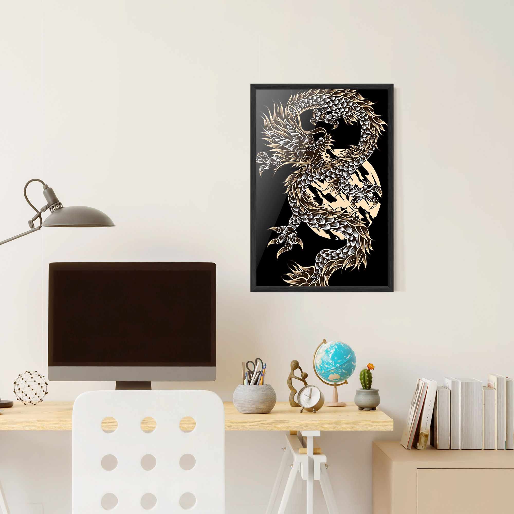 Cream Moon Dragon mockup 6