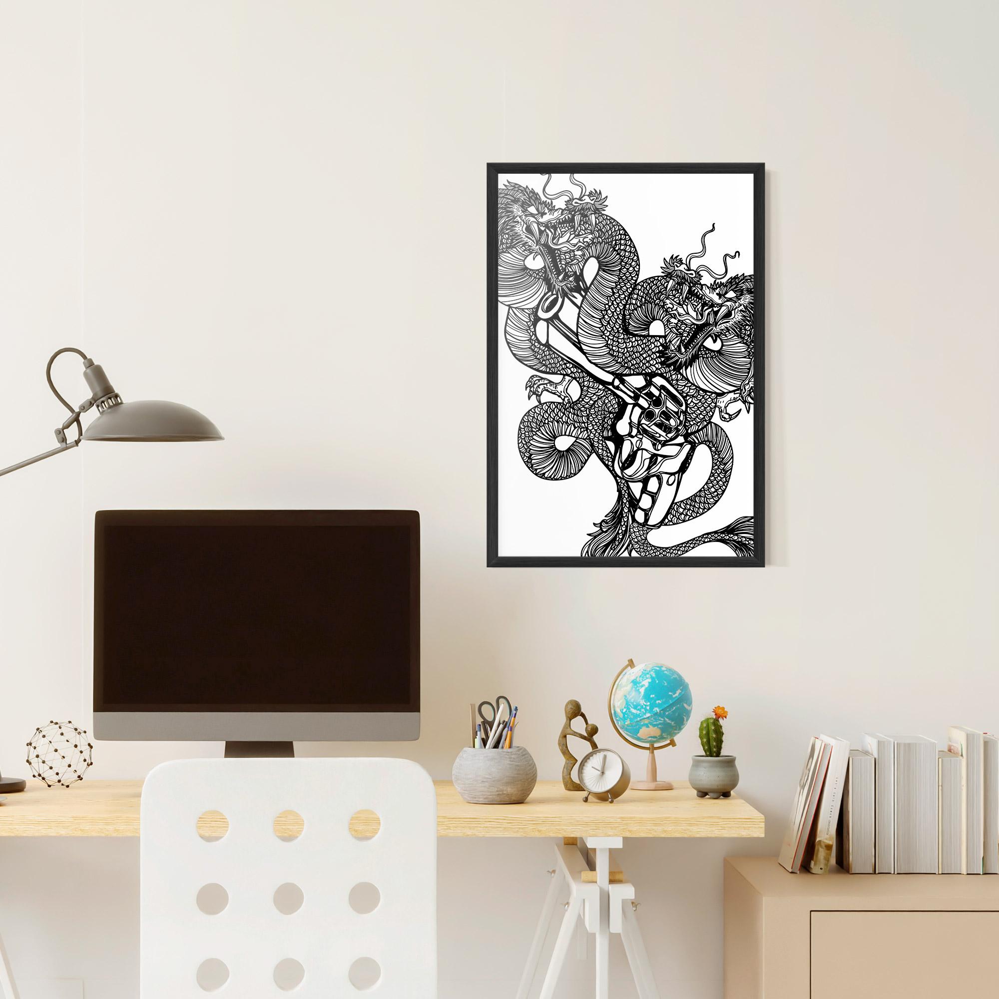 Gerahmte Poster Dragon Gun mockup 6