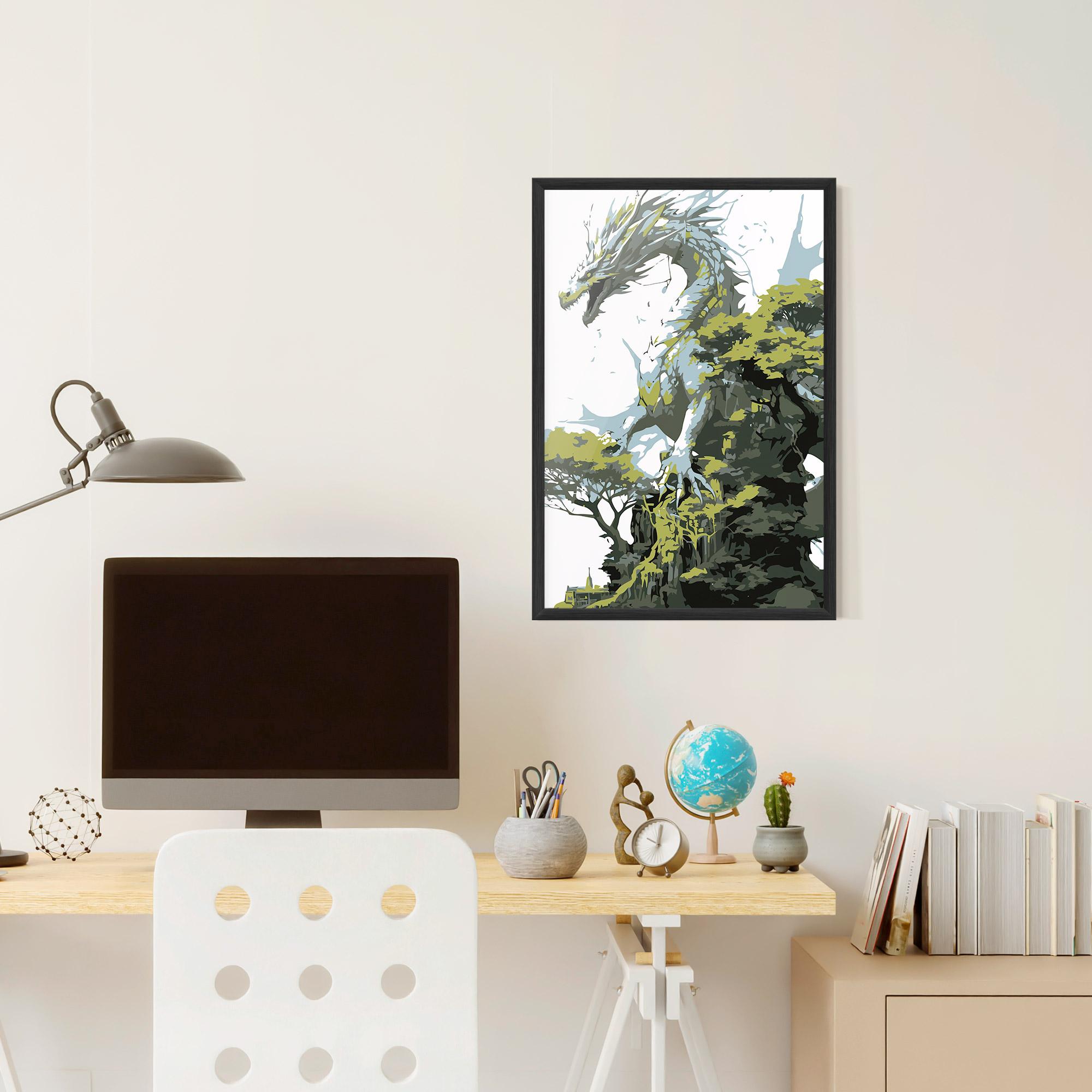 Gerahmte Poster Grey Nature Dragon mockup 6
