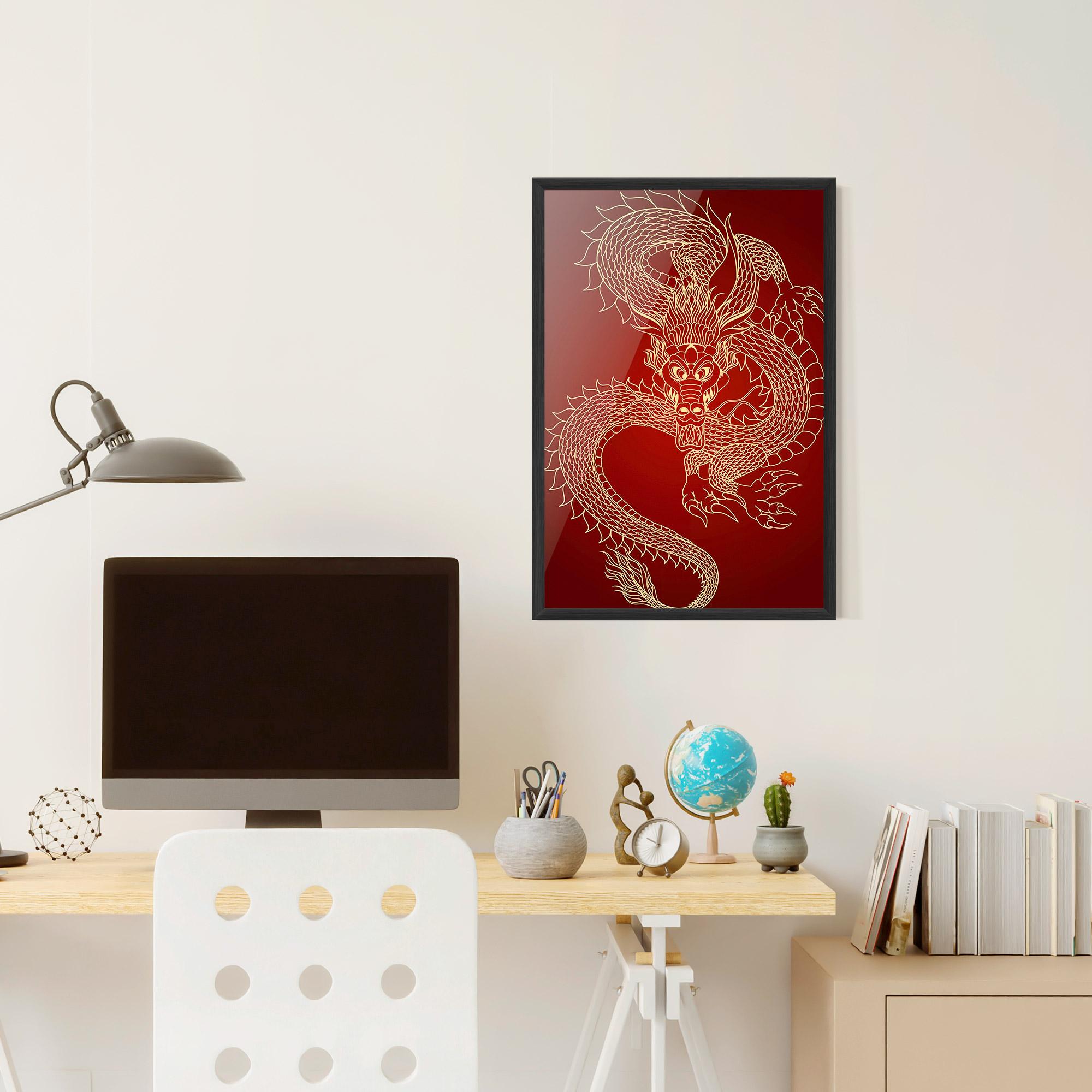 Gerahmte Poster Traditional Dragon mockup 6