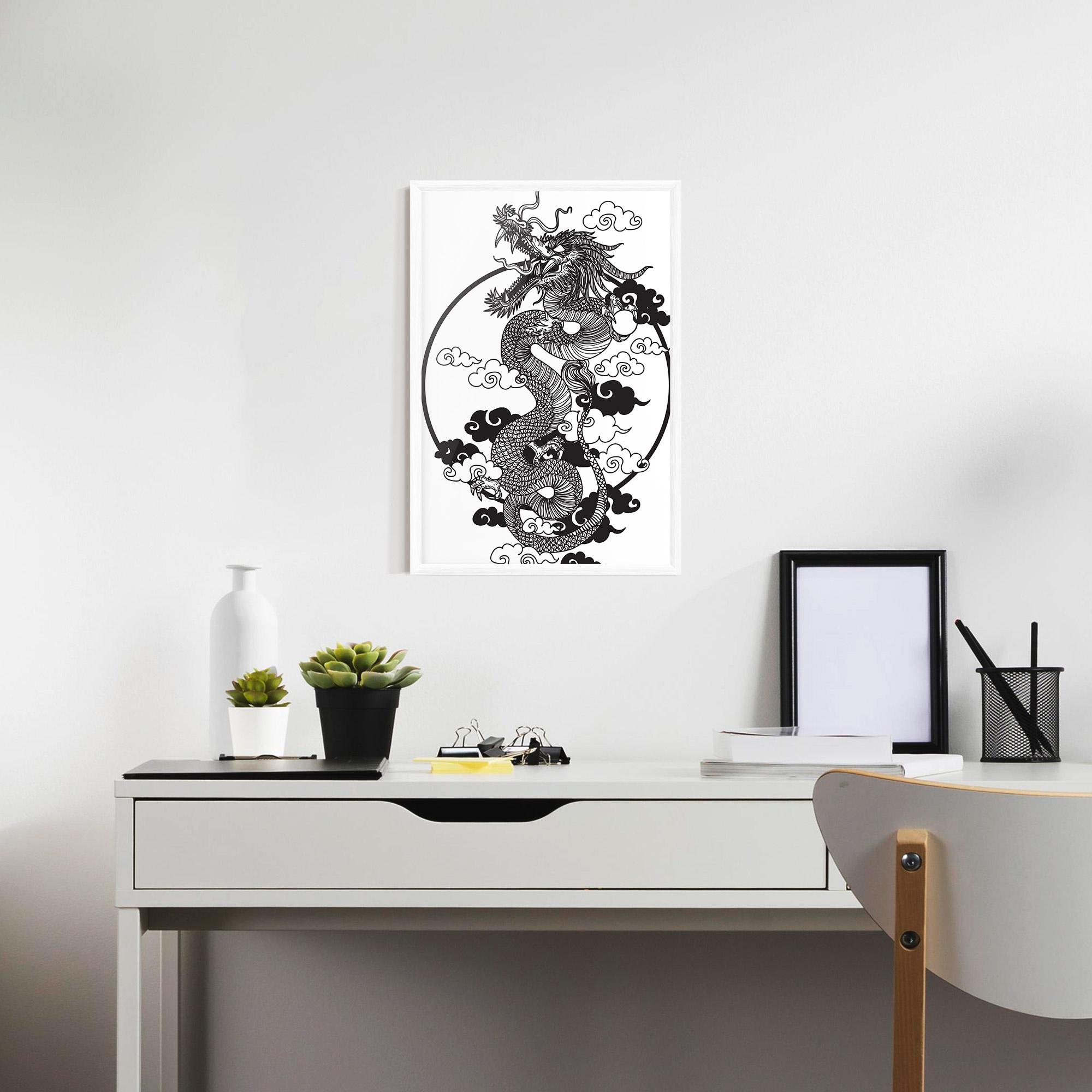 Gerahmte Poster Dragon Circle 01 mockup 7