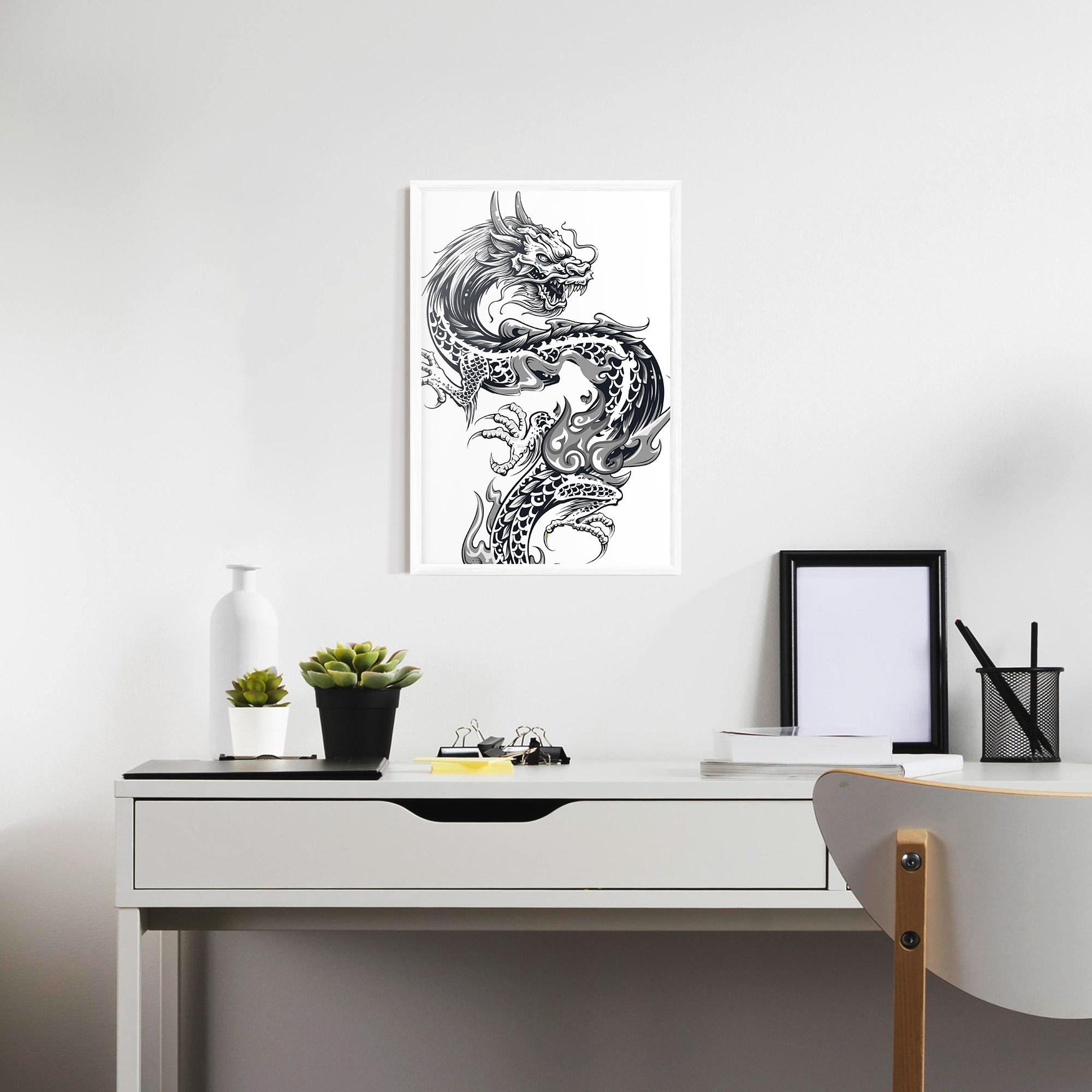 Gerahmte Poster Dragon Line mockup 7