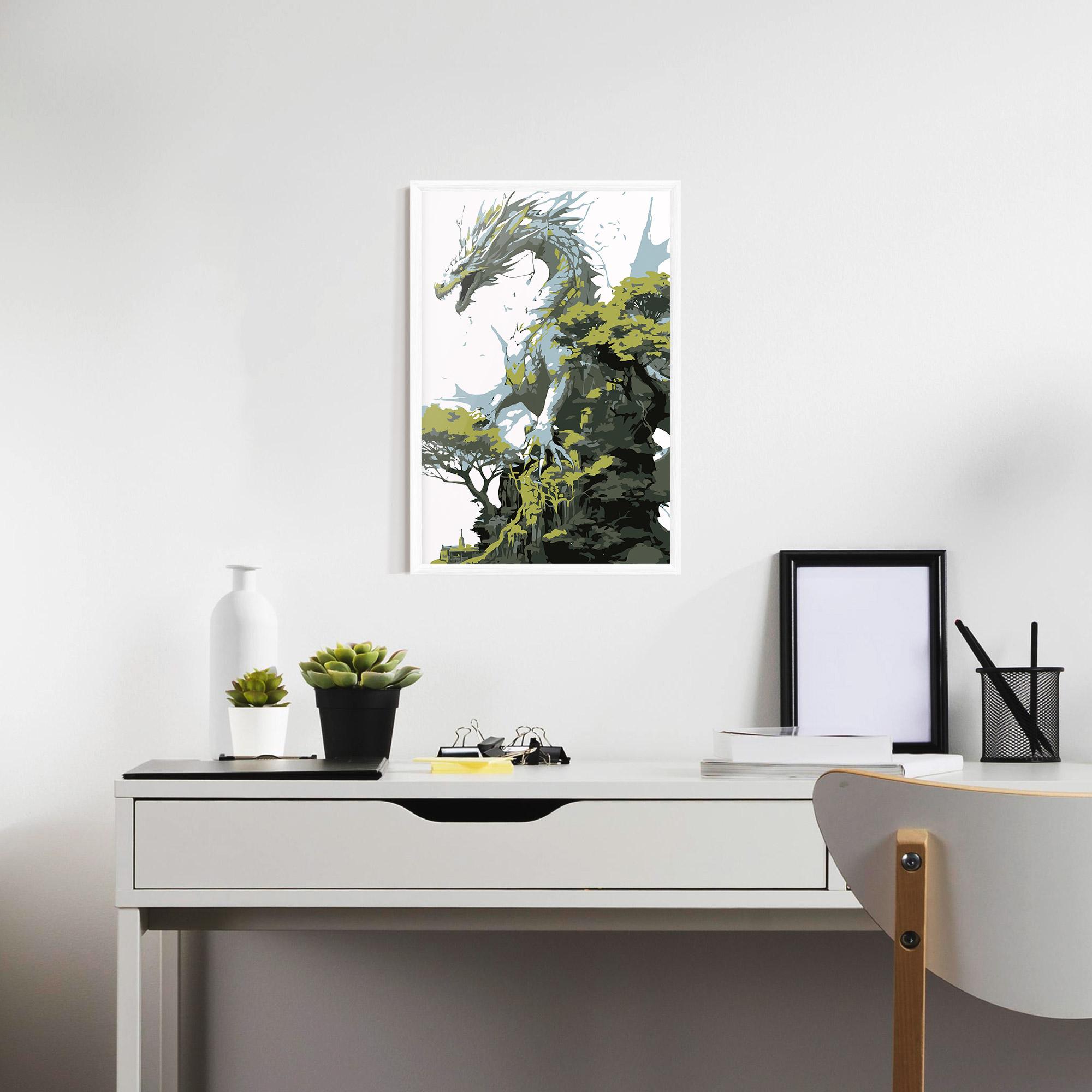 Gerahmte Poster Grey Nature Dragon mockup 7