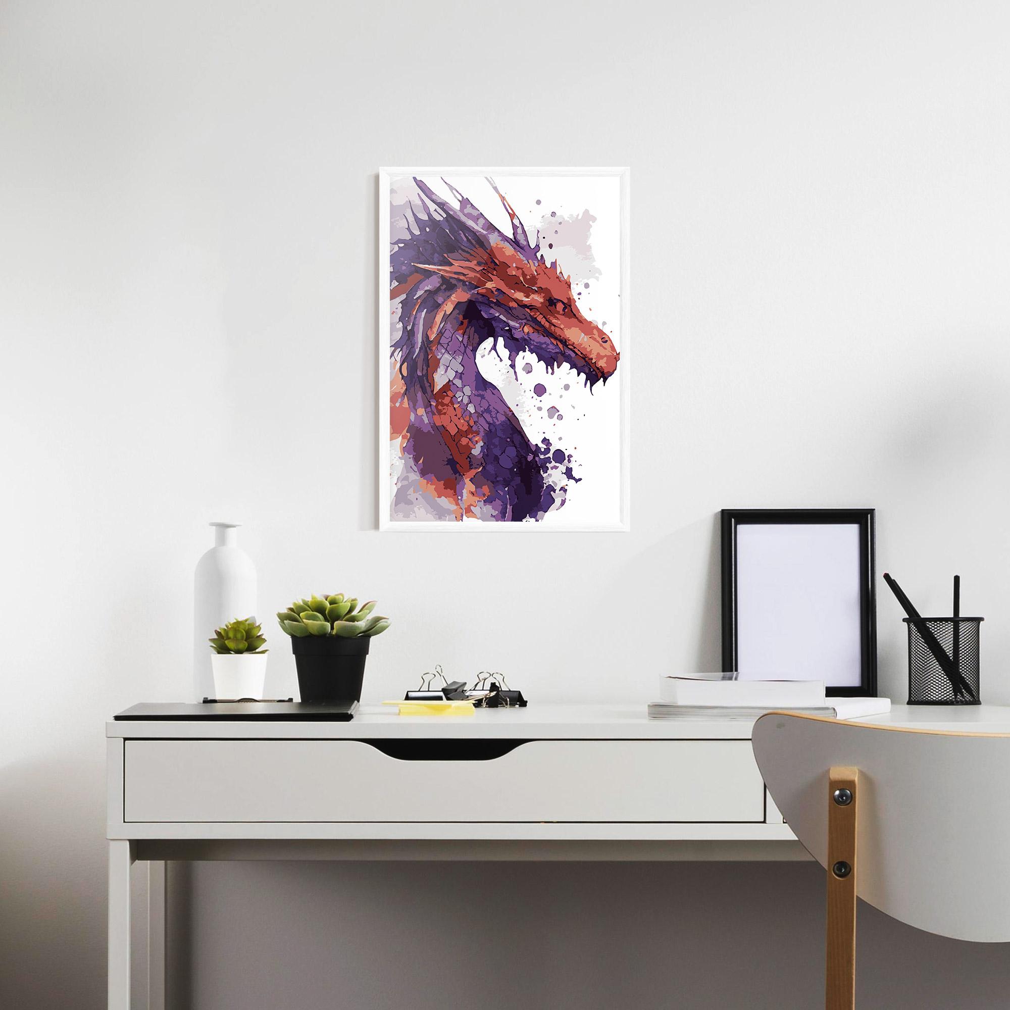 Gerahmte Poster Orange Purple Dragon mockup 7
