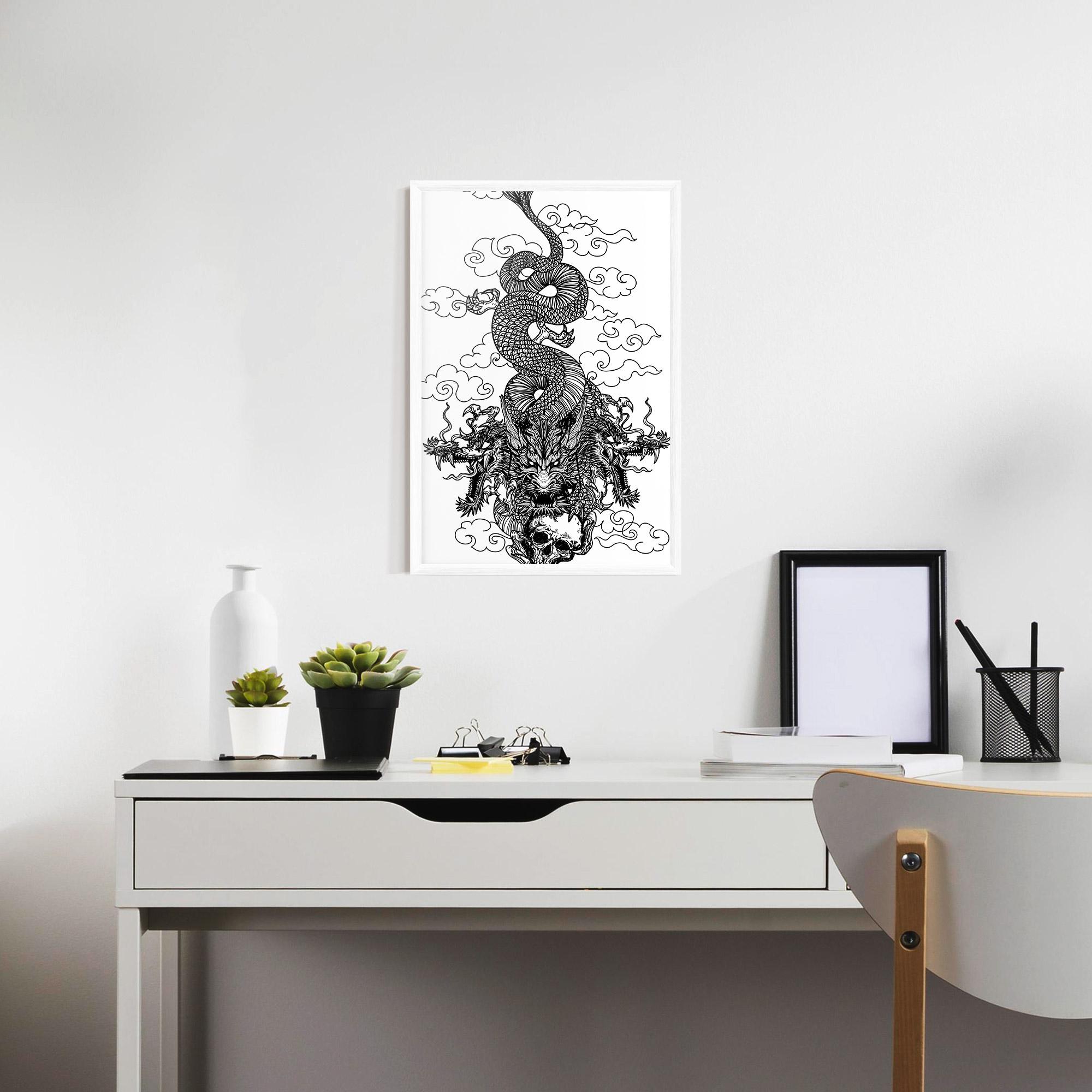 Gerahmte Poster Skull Dragon mockup 7