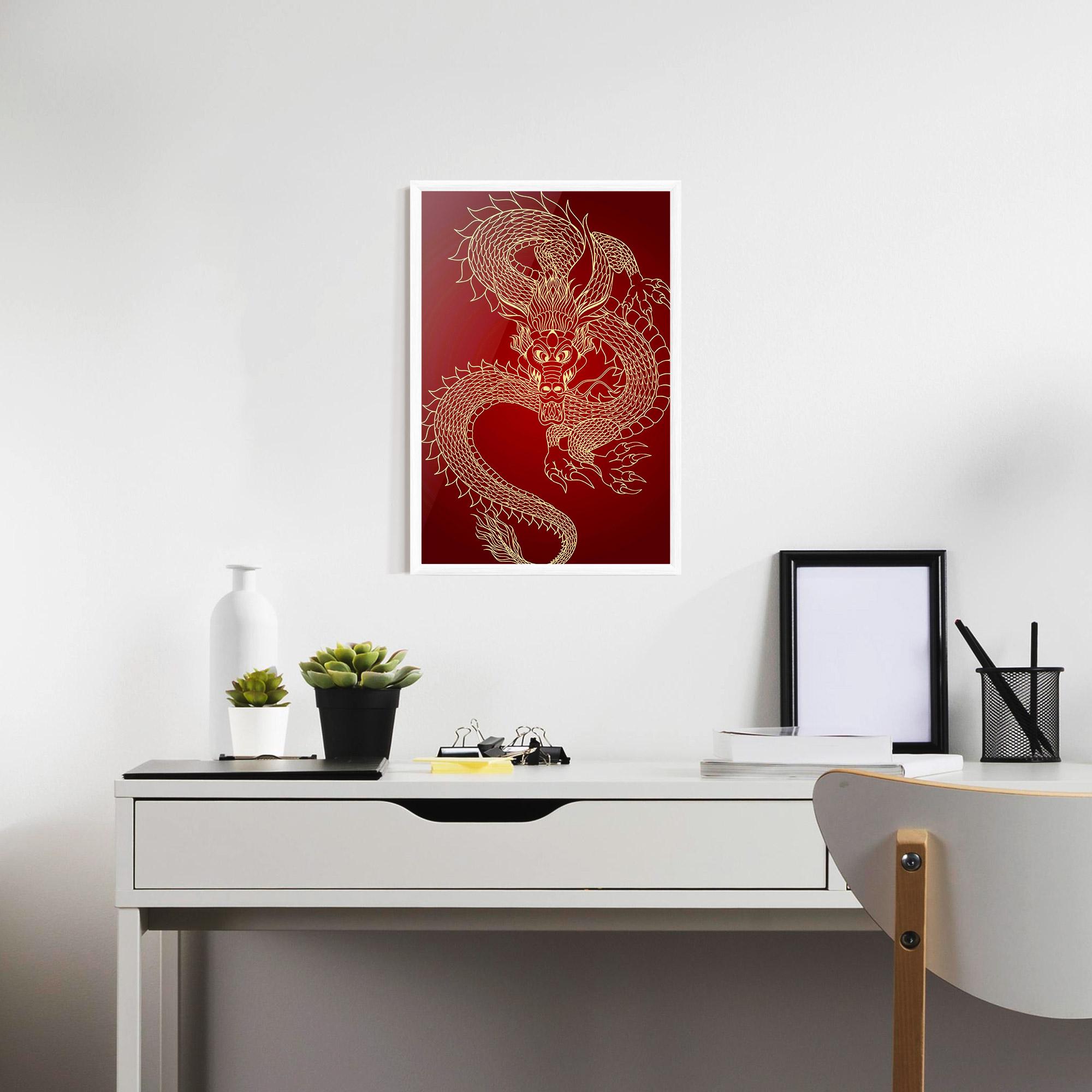 Gerahmte Poster Traditional Dragon mockup 7