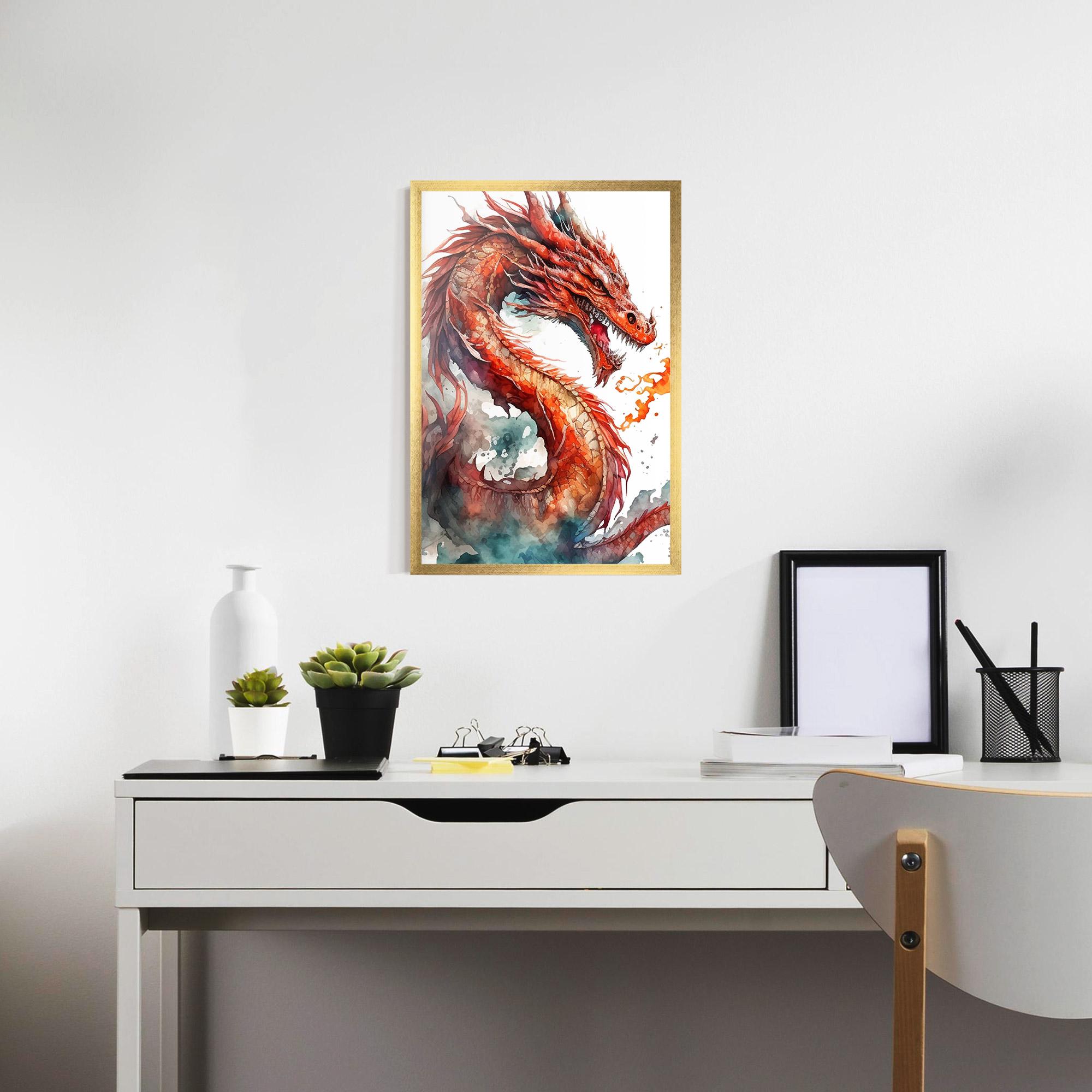 Gerahmte Poster Fire Dragon mockup 7