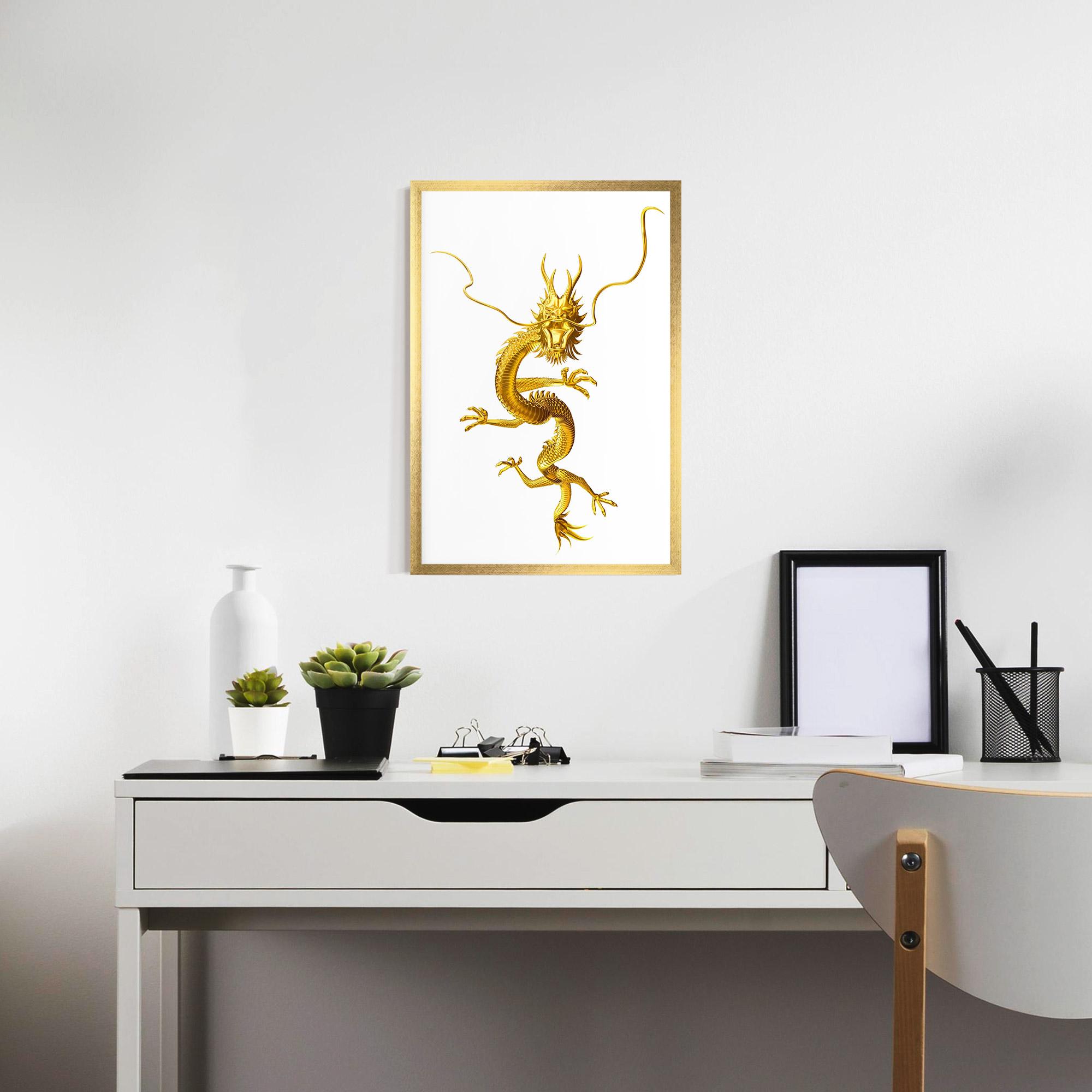 Gerahmte Poster Golden Dragon mockup 7
