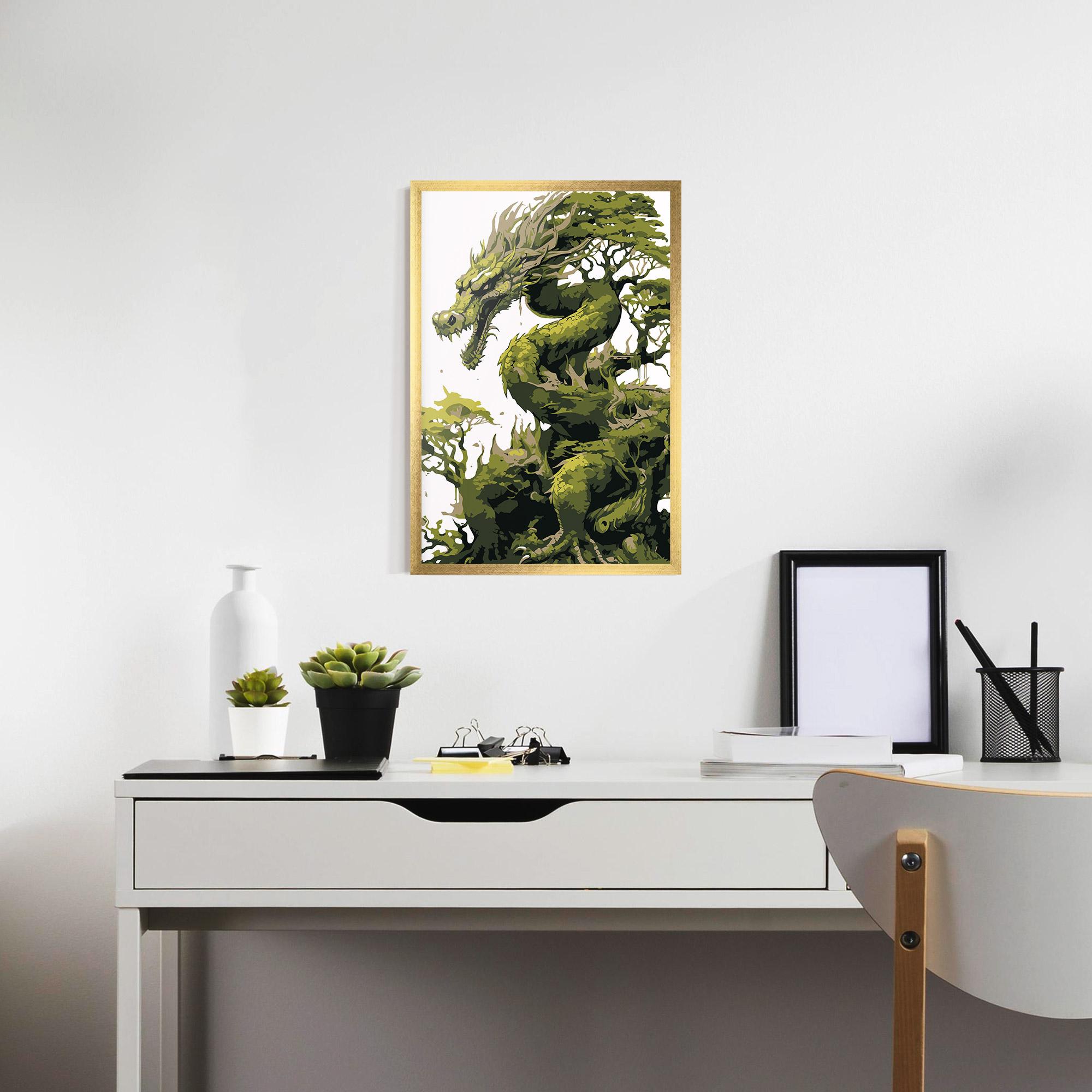 Gerahmte Poster Green Nature Dragon mockup 7
