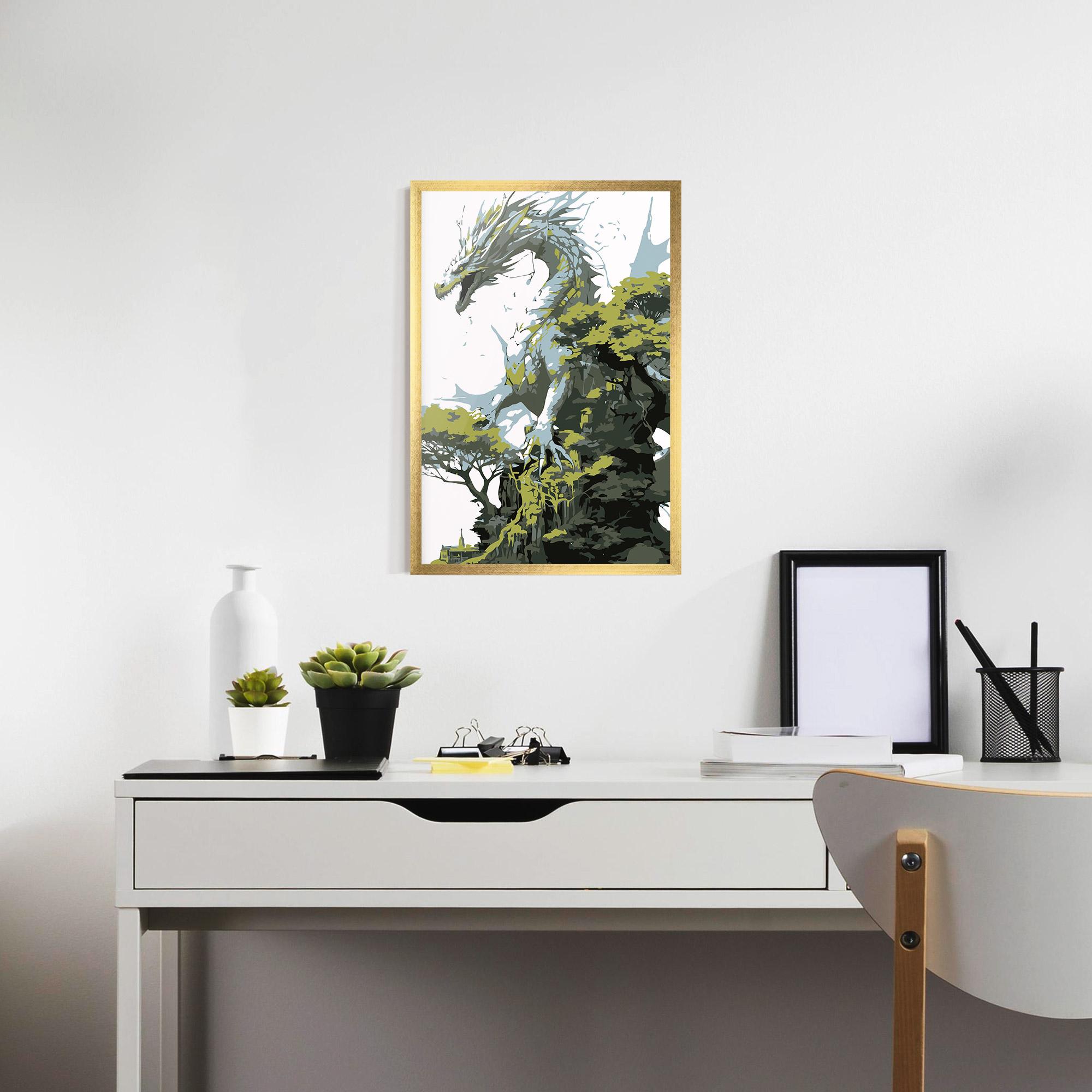 Gerahmte Poster Grey Nature Dragon mockup 7