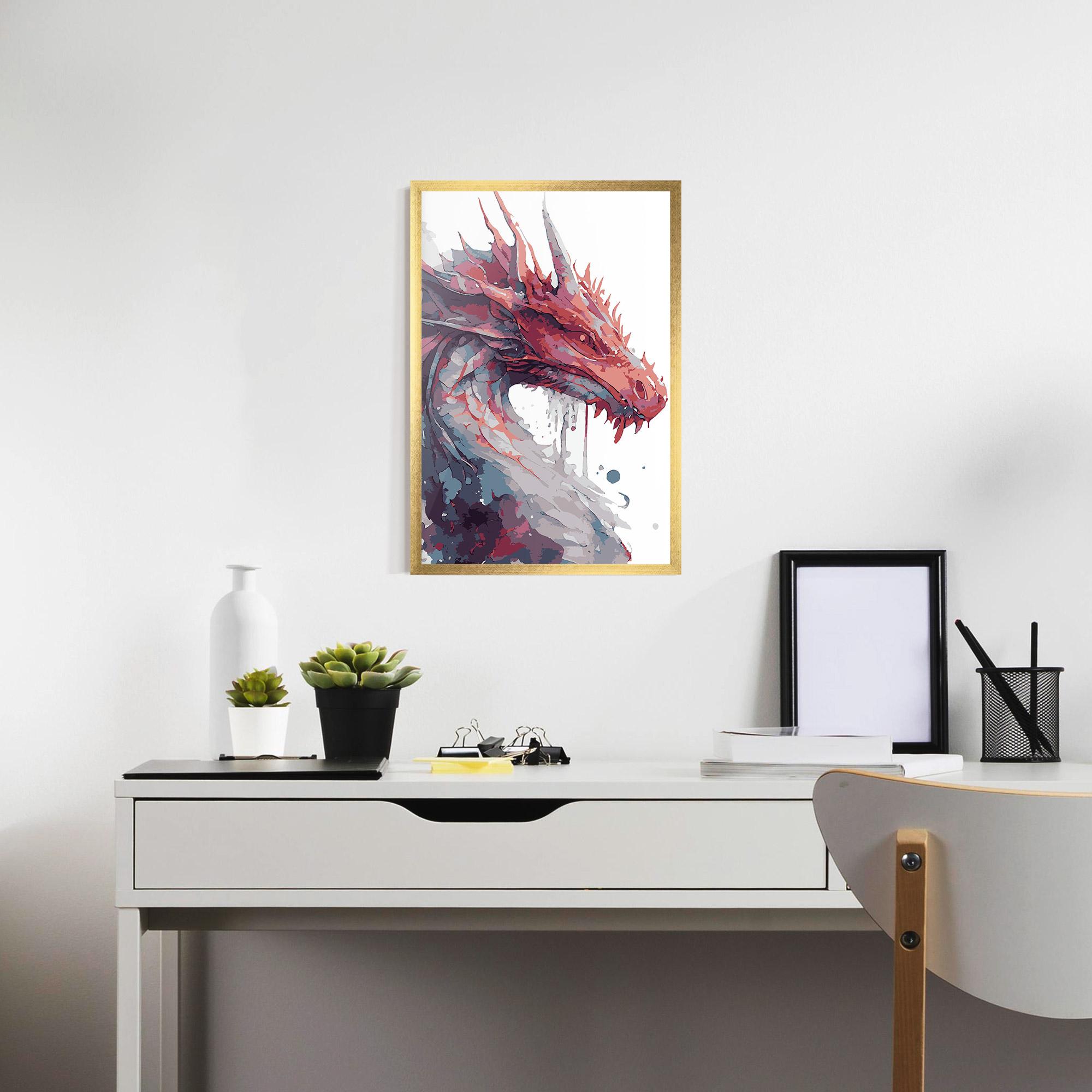 Gerahmte Poster Red Blue Dragon mockup 7