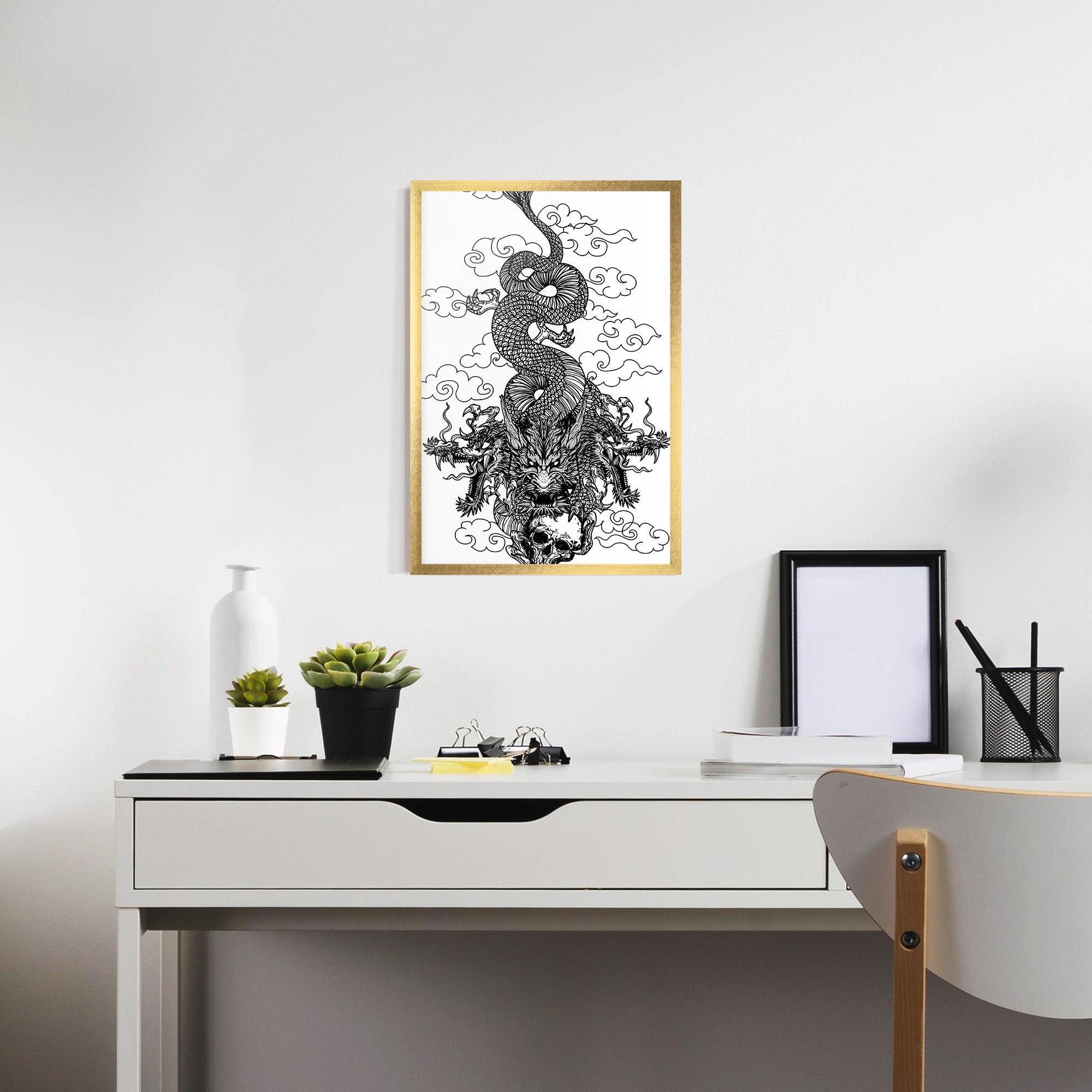 Gerahmte Poster Skull Dragon mockup 7