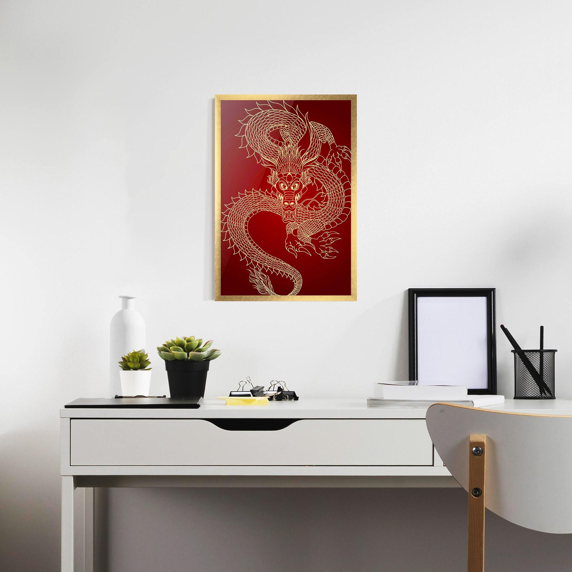 Gerahmte Poster Traditional Dragon mockup 7