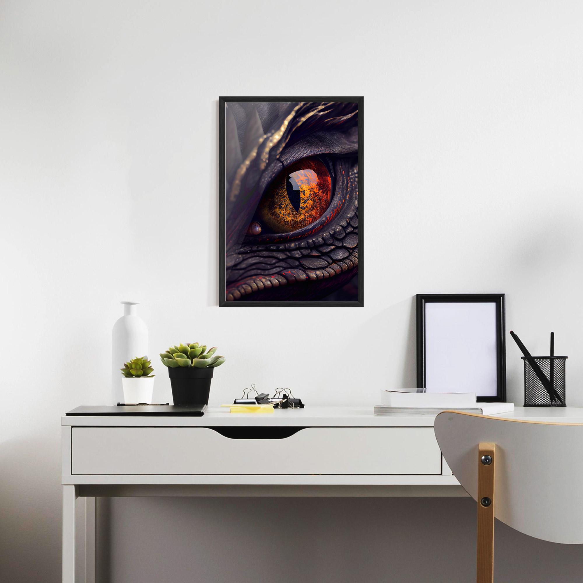 Gerahmte Poster Close Up Red Eye Dragon mockup 7