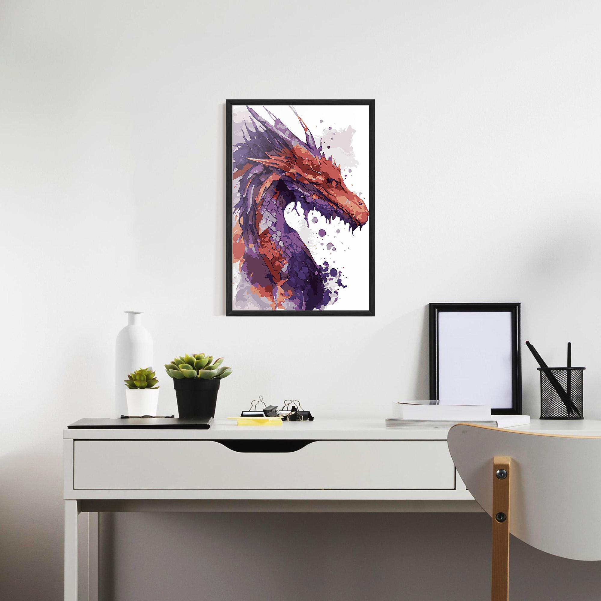Gerahmte Poster Orange Purple Dragon mockup 7