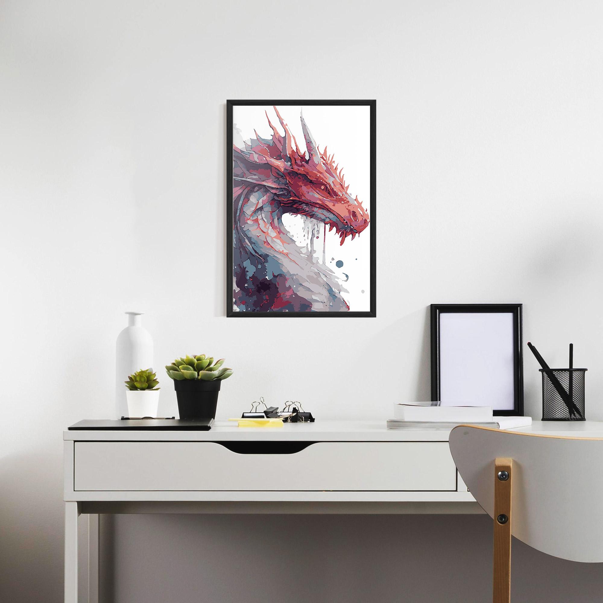 Gerahmte Poster Red Blue Dragon mockup 7