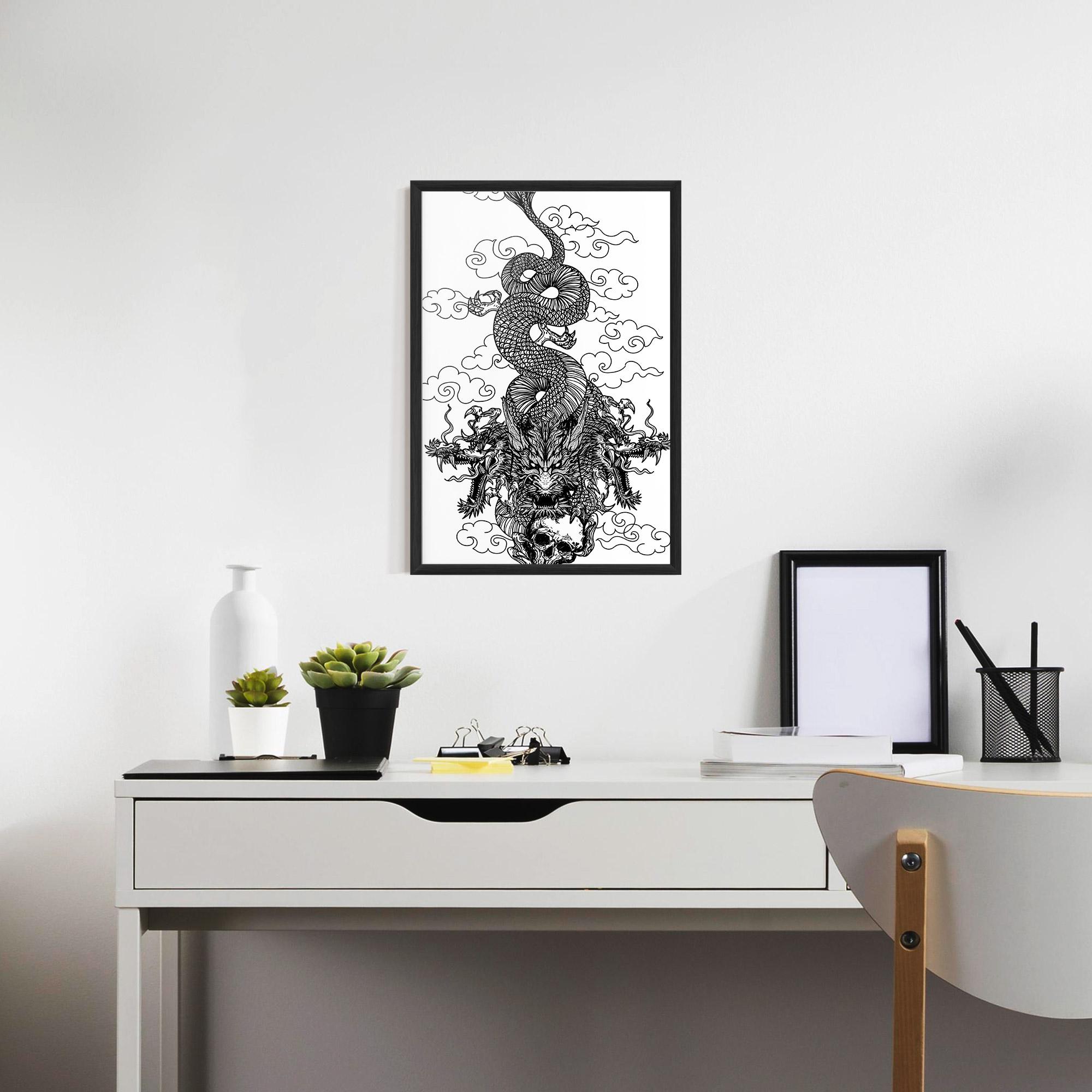 Gerahmte Poster Skull Dragon mockup 7