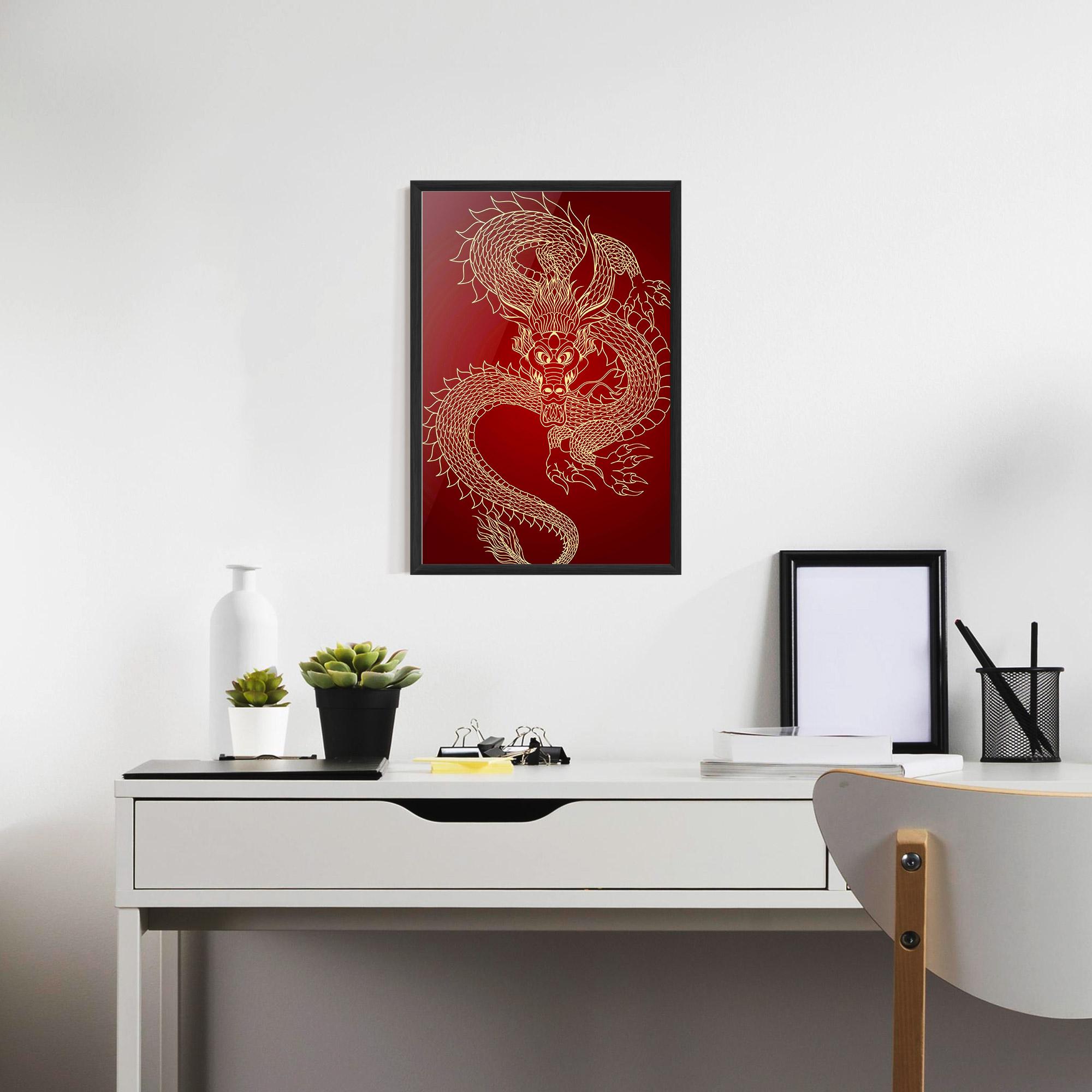 Gerahmte Poster Traditional Dragon mockup 7