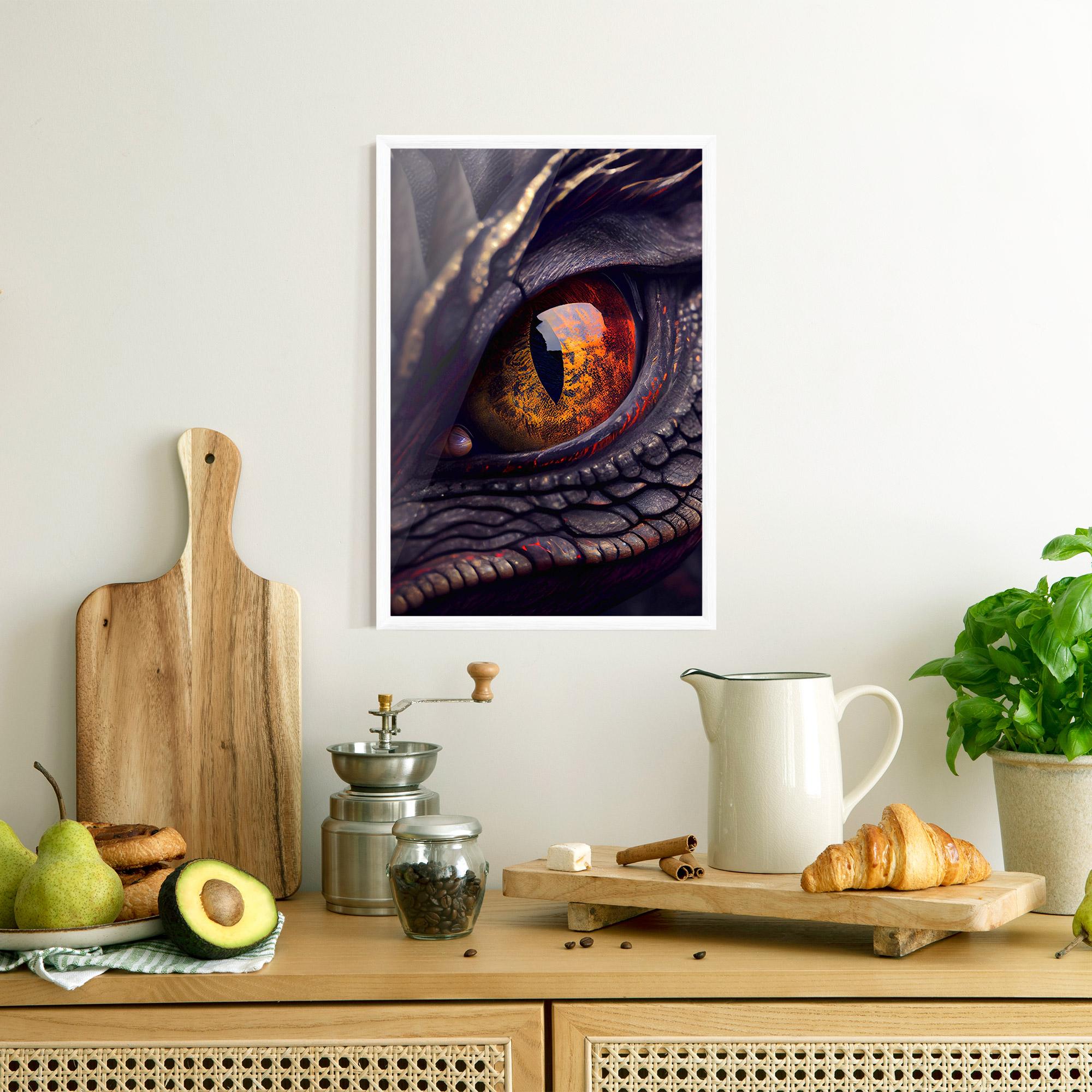 Gerahmte Poster Close Up Red Eye Dragon mockup 8