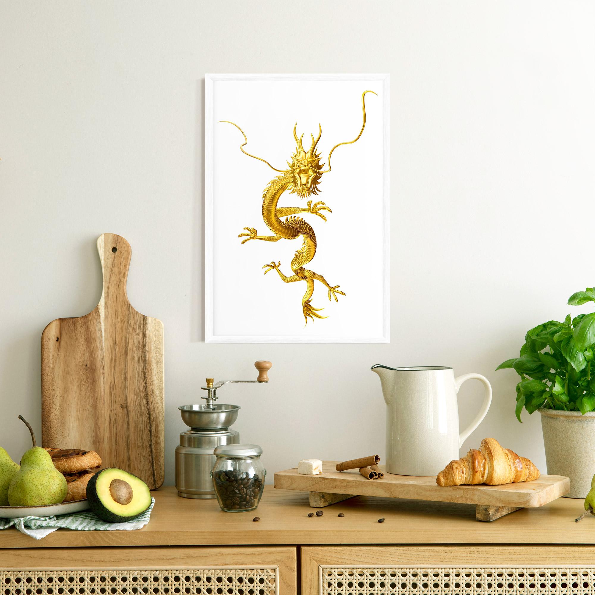 Gerahmte Poster Golden Dragon mockup 8