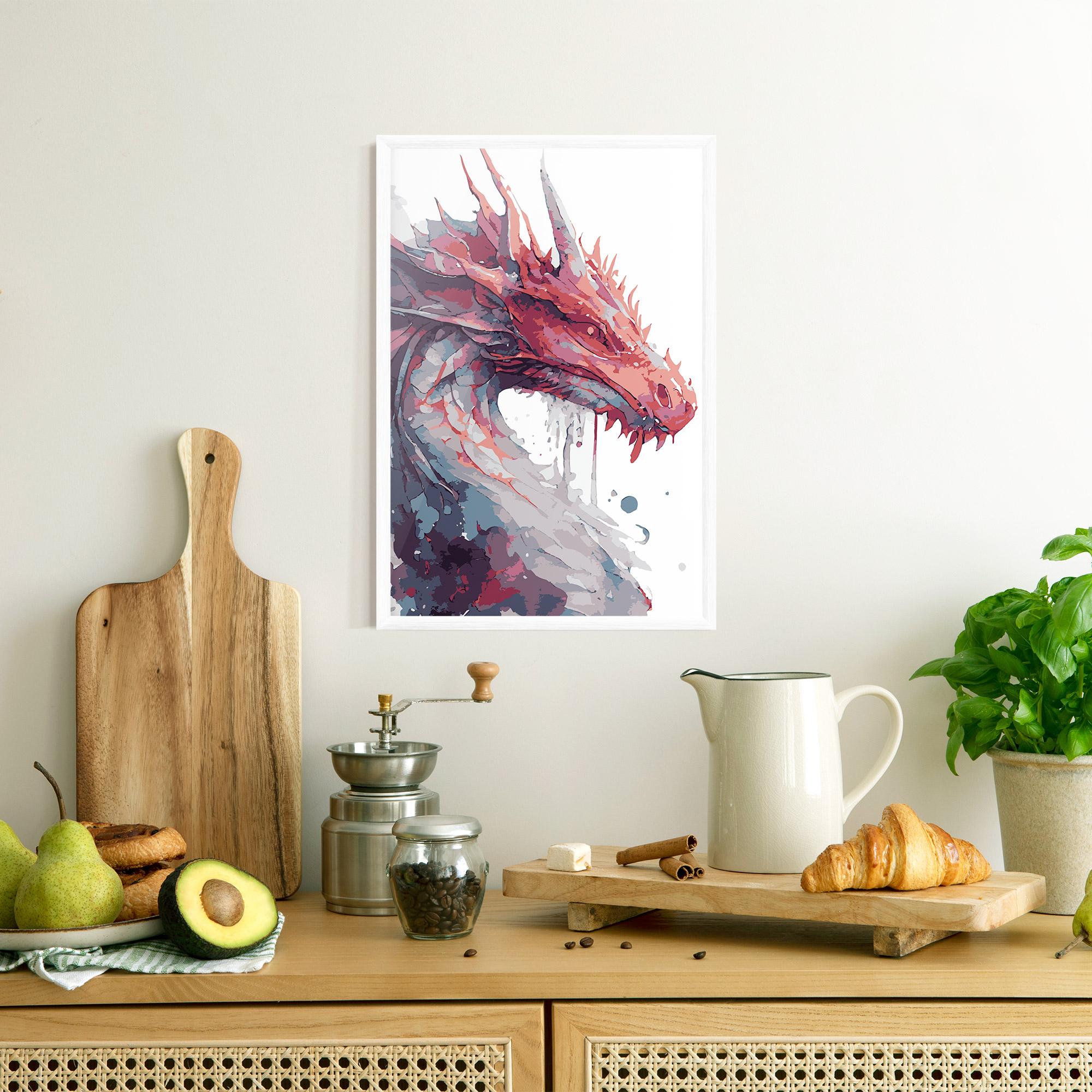 Gerahmte Poster Red Blue Dragon mockup 8
