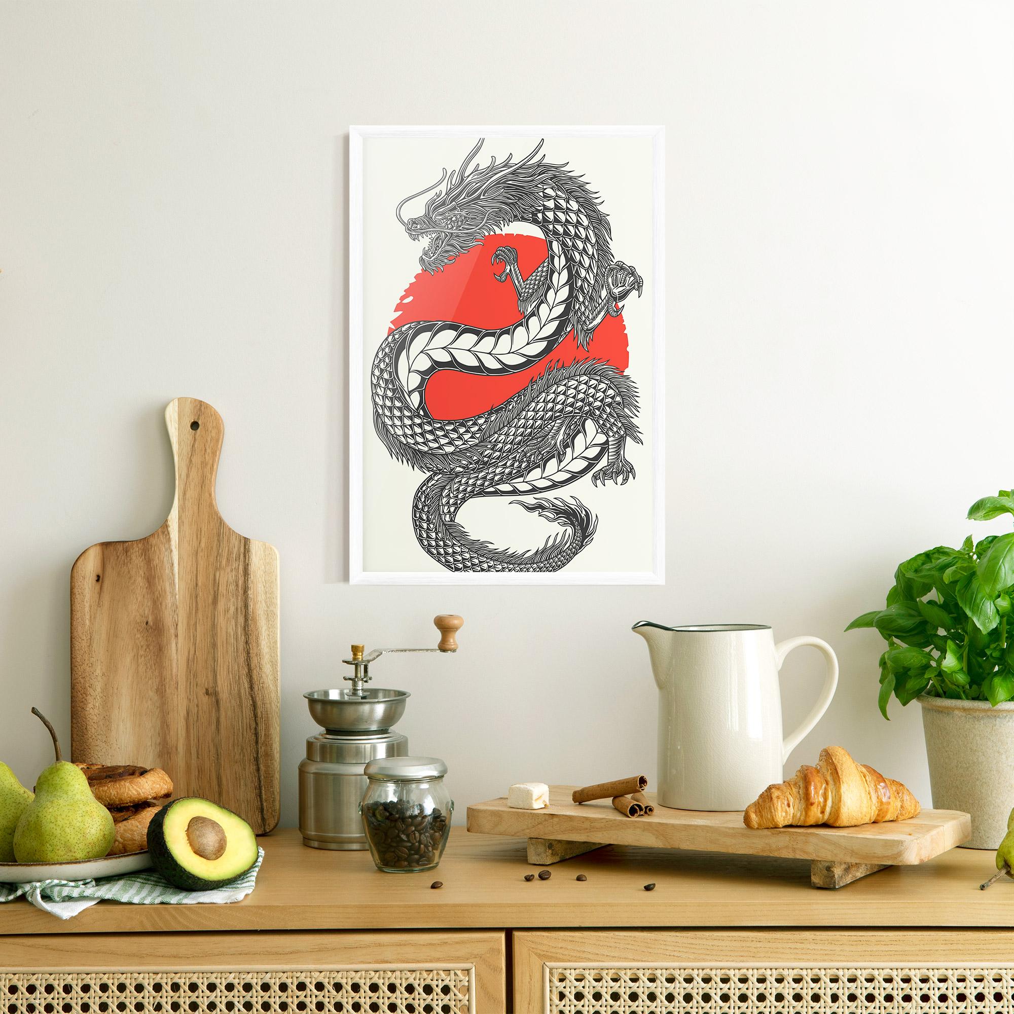 Gerahmte Poster Red Moon Dragon mockup 8
