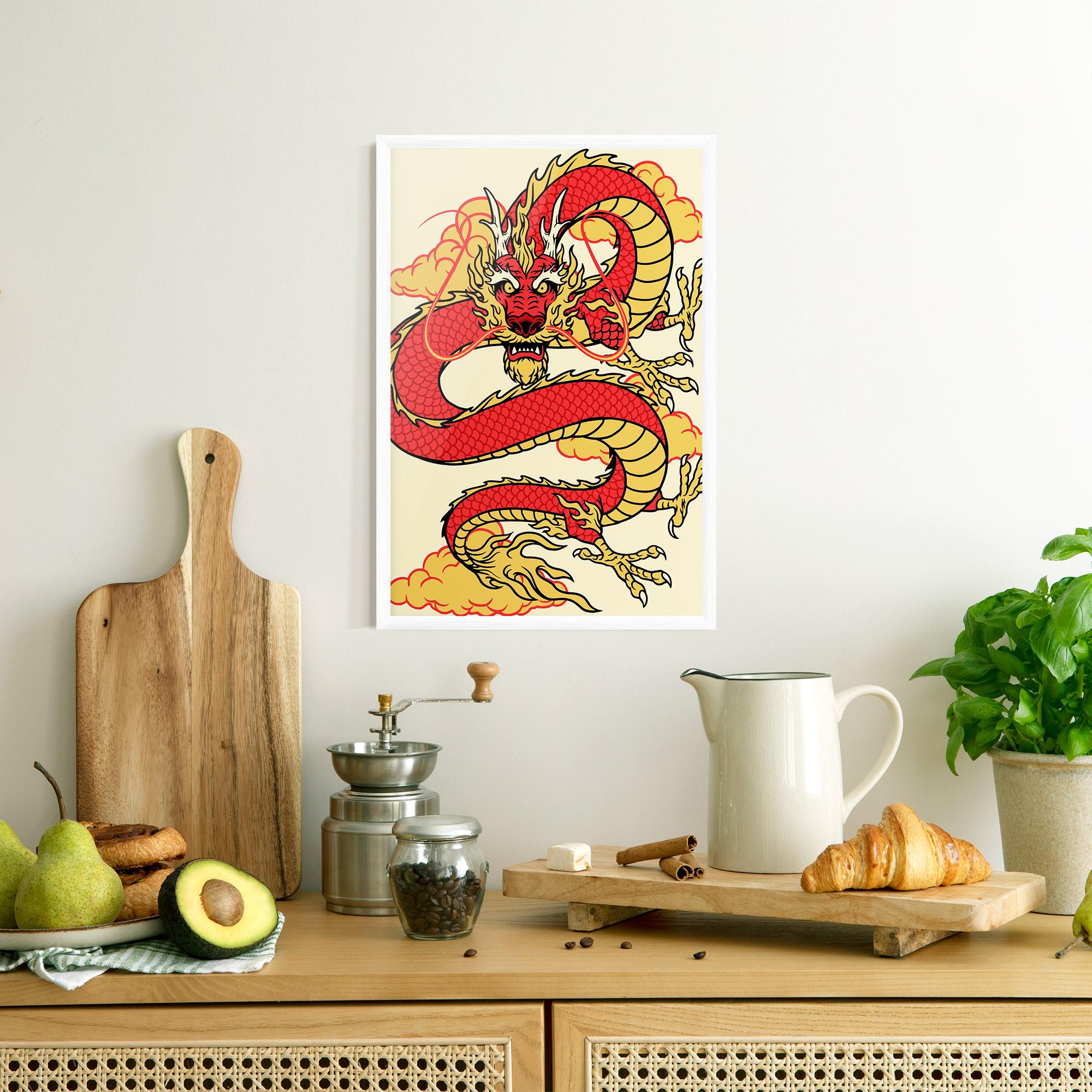 Gerahmte Poster Red Yellow Dragon mockup 8