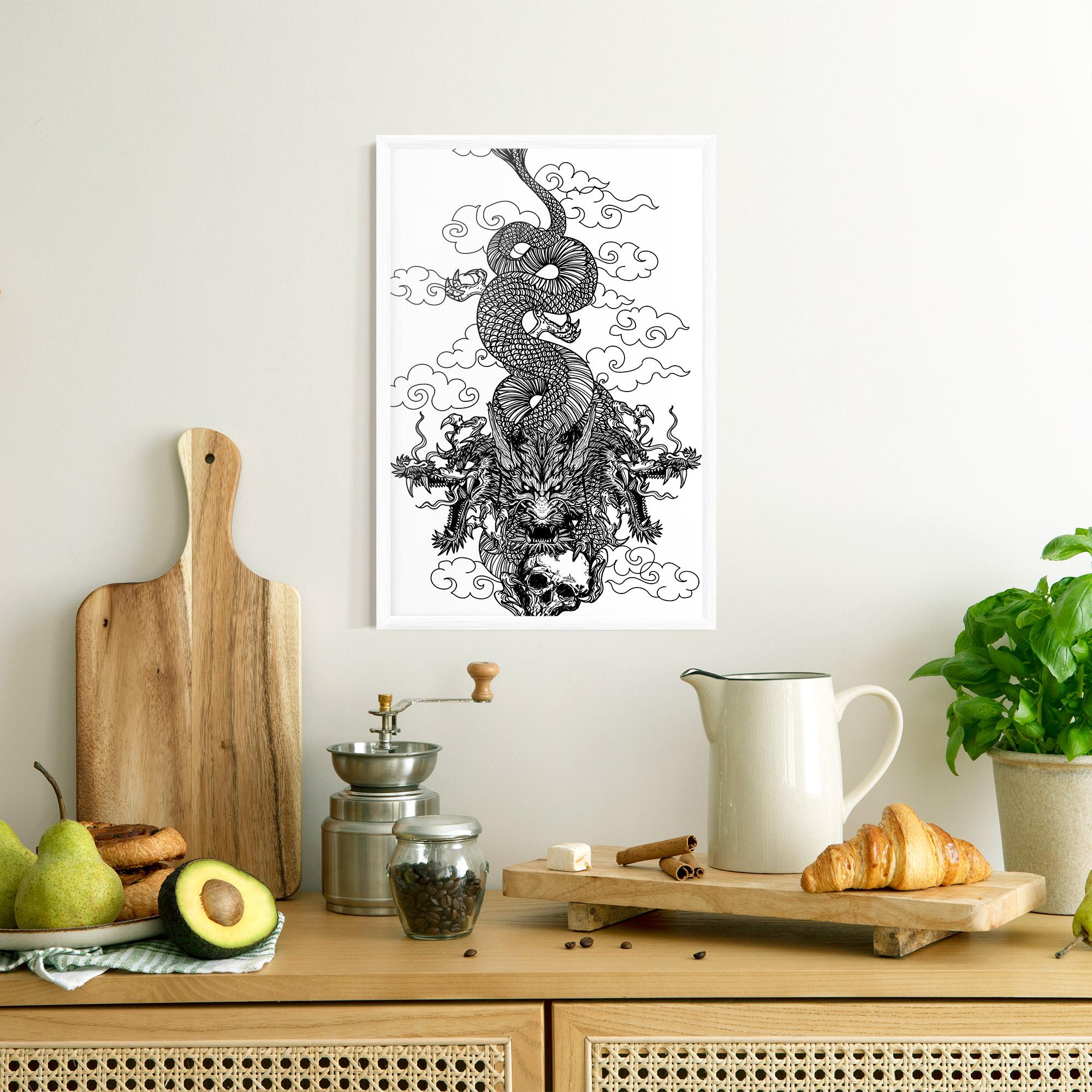 Gerahmte Poster Skull Dragon mockup 8