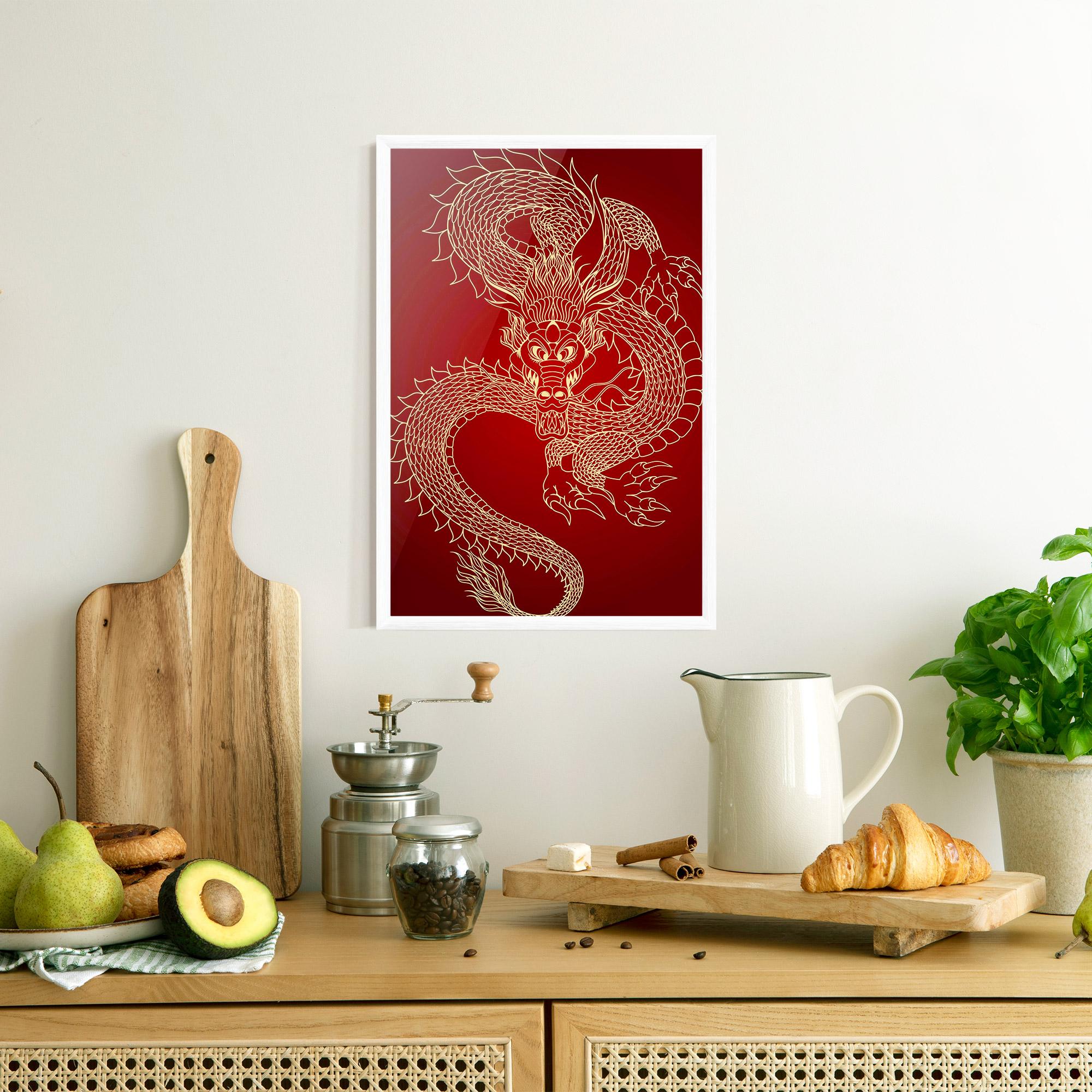 Gerahmte Poster Traditional Dragon mockup 8