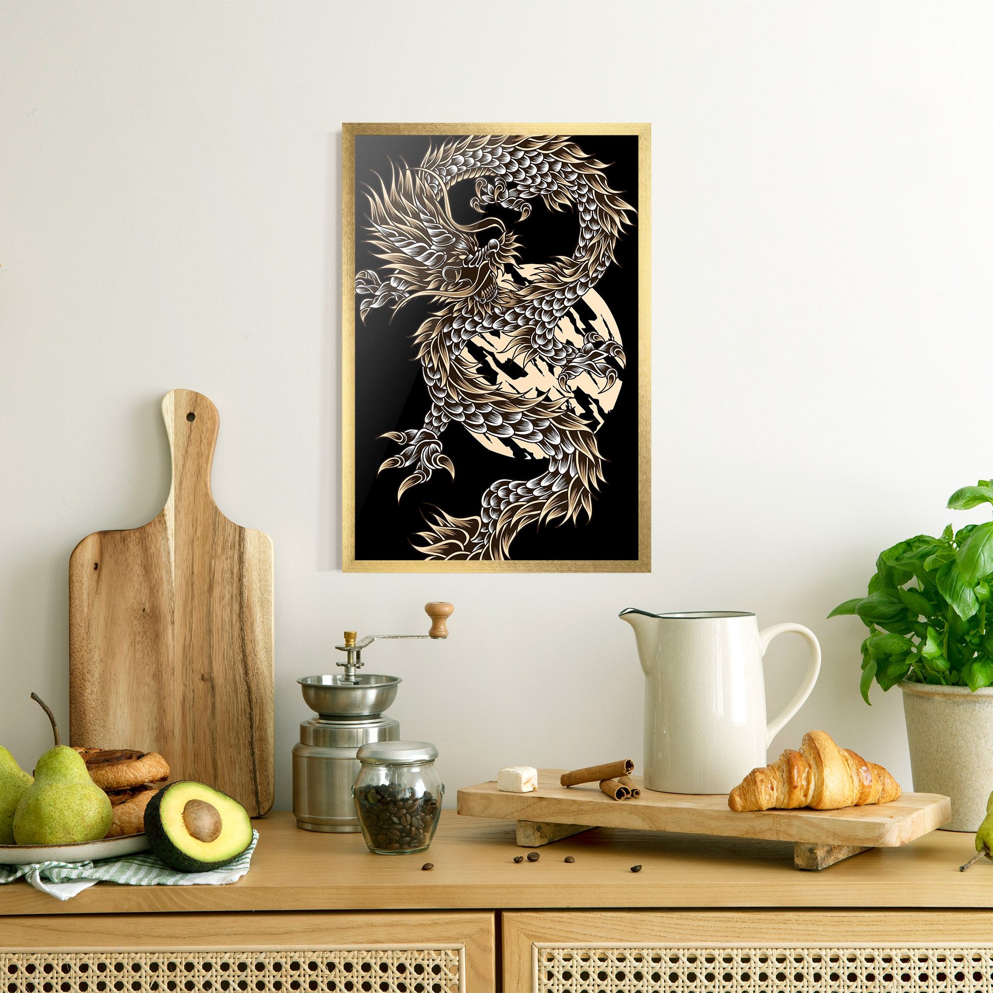 Cream Moon Dragon mockup 8