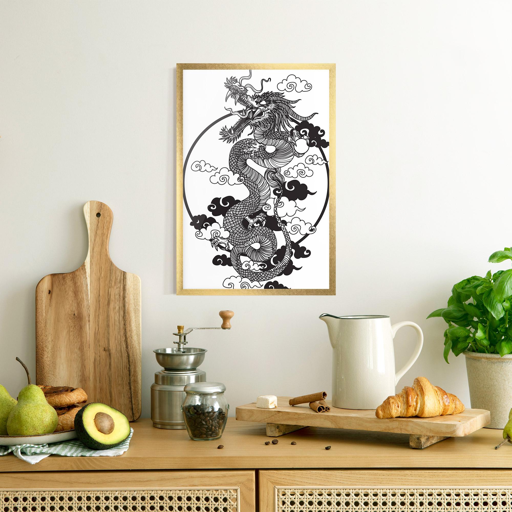 Gerahmte Poster Dragon Circle 01 mockup 8