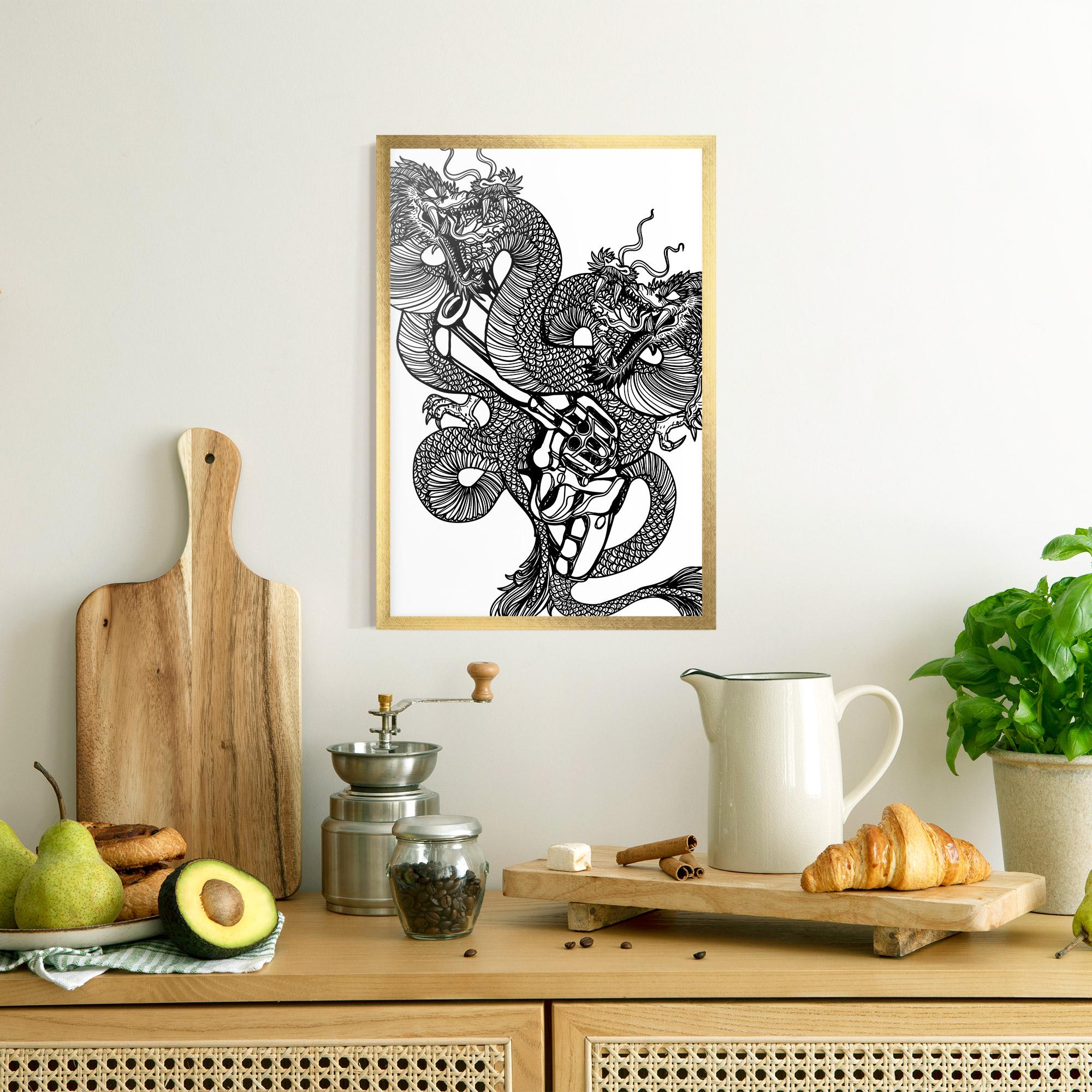 Gerahmte Poster Dragon Gun mockup 8