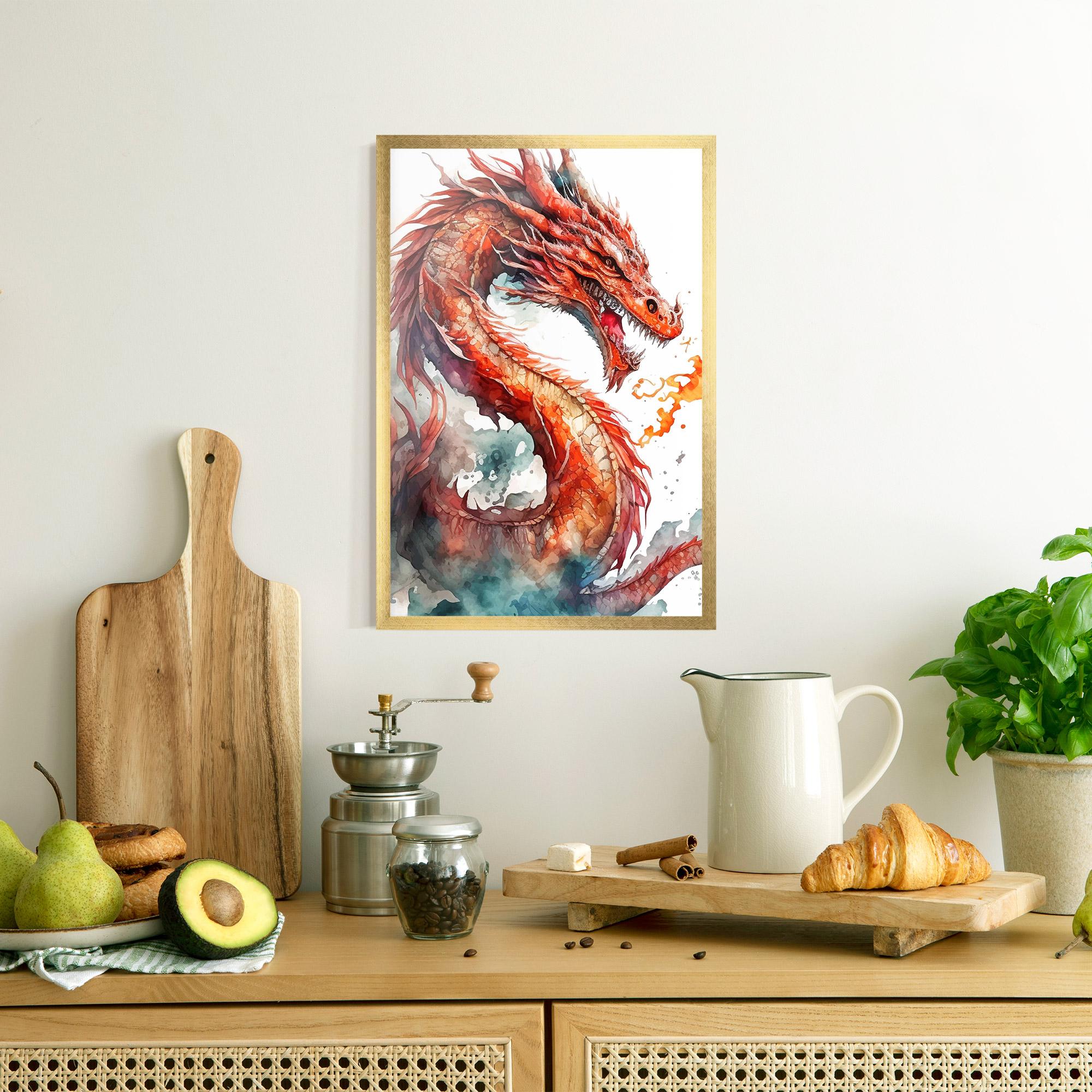 Gerahmte Poster Fire Dragon mockup 8