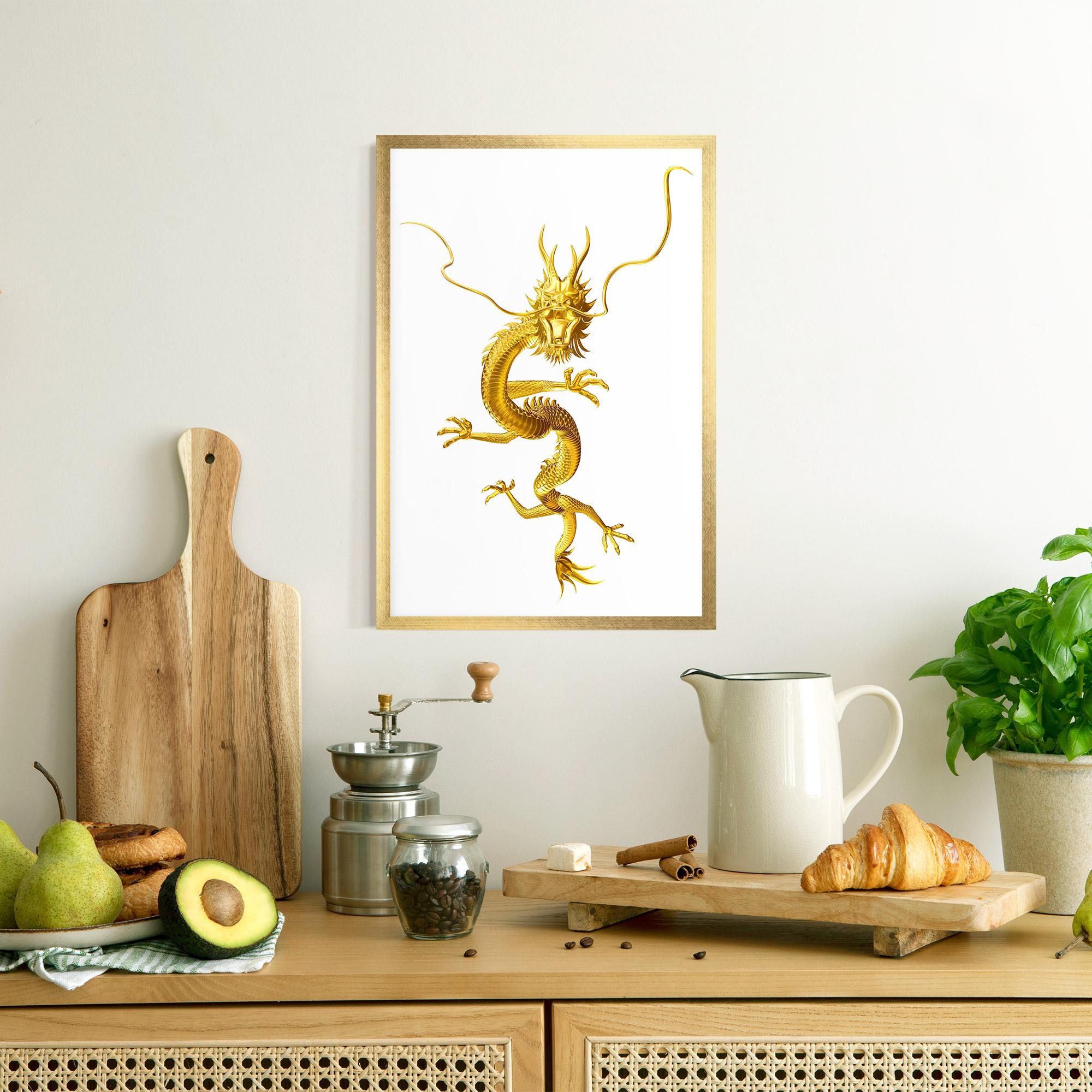 Gerahmte Poster Golden Dragon mockup 8