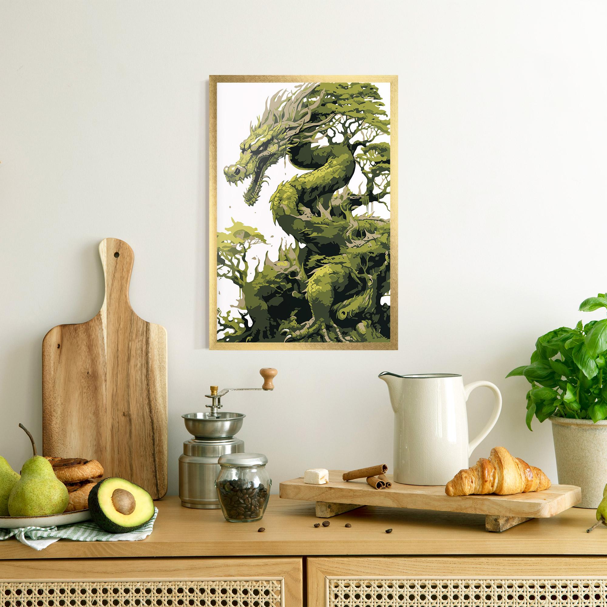 Gerahmte Poster Green Nature Dragon mockup 8