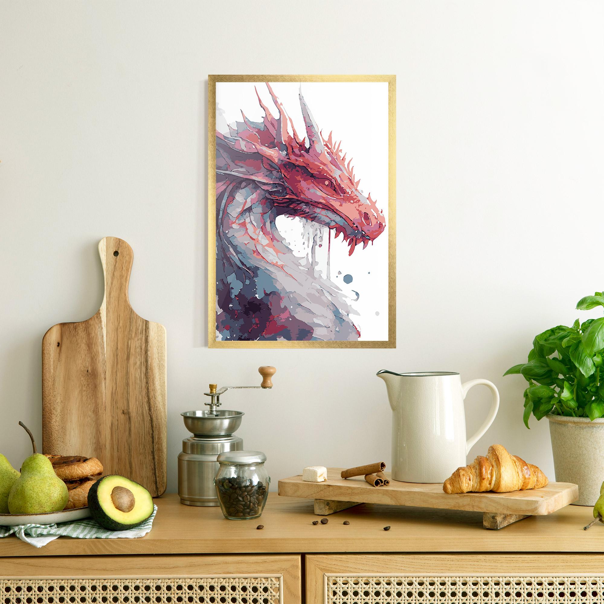 Gerahmte Poster Red Blue Dragon mockup 8