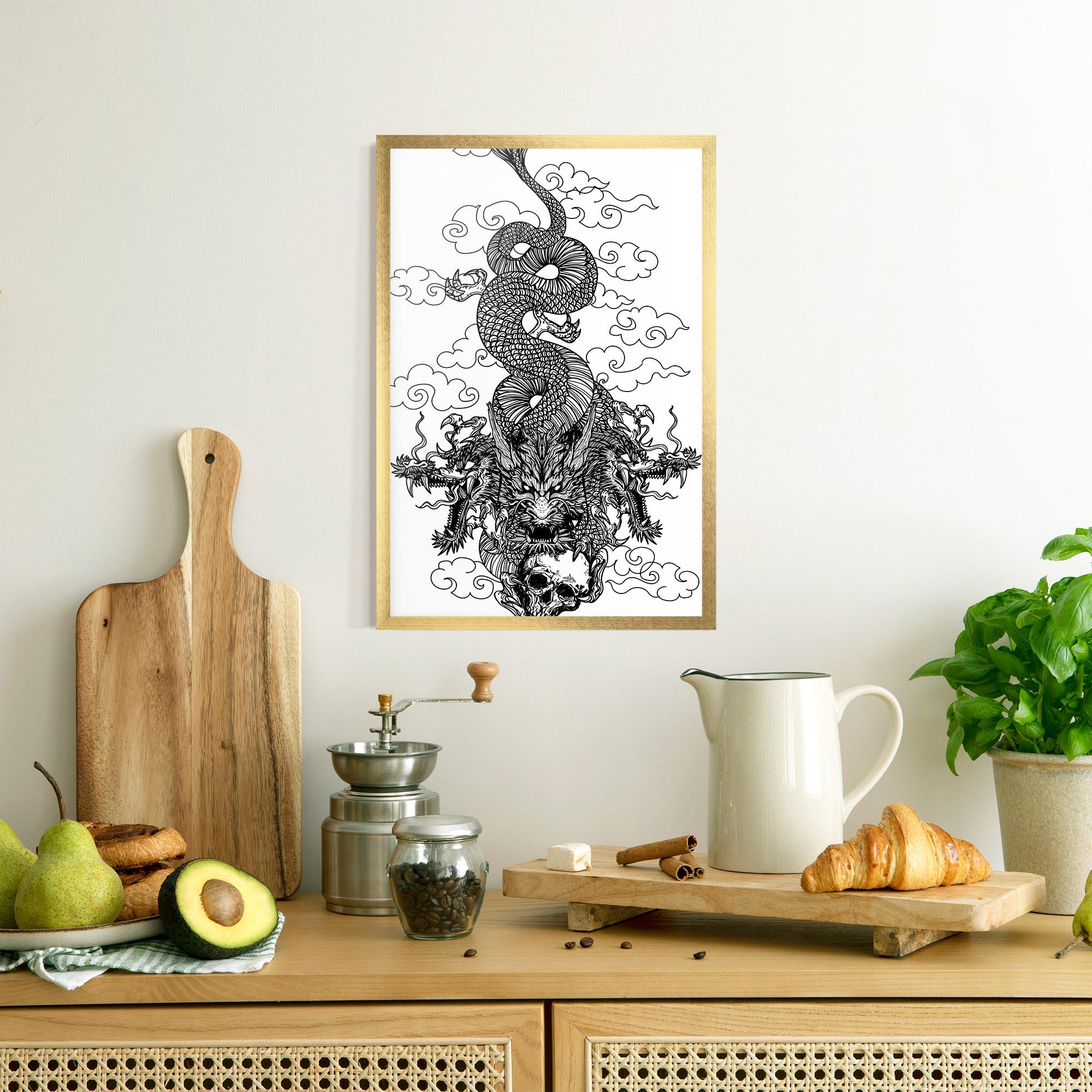 Gerahmte Poster Skull Dragon mockup 8
