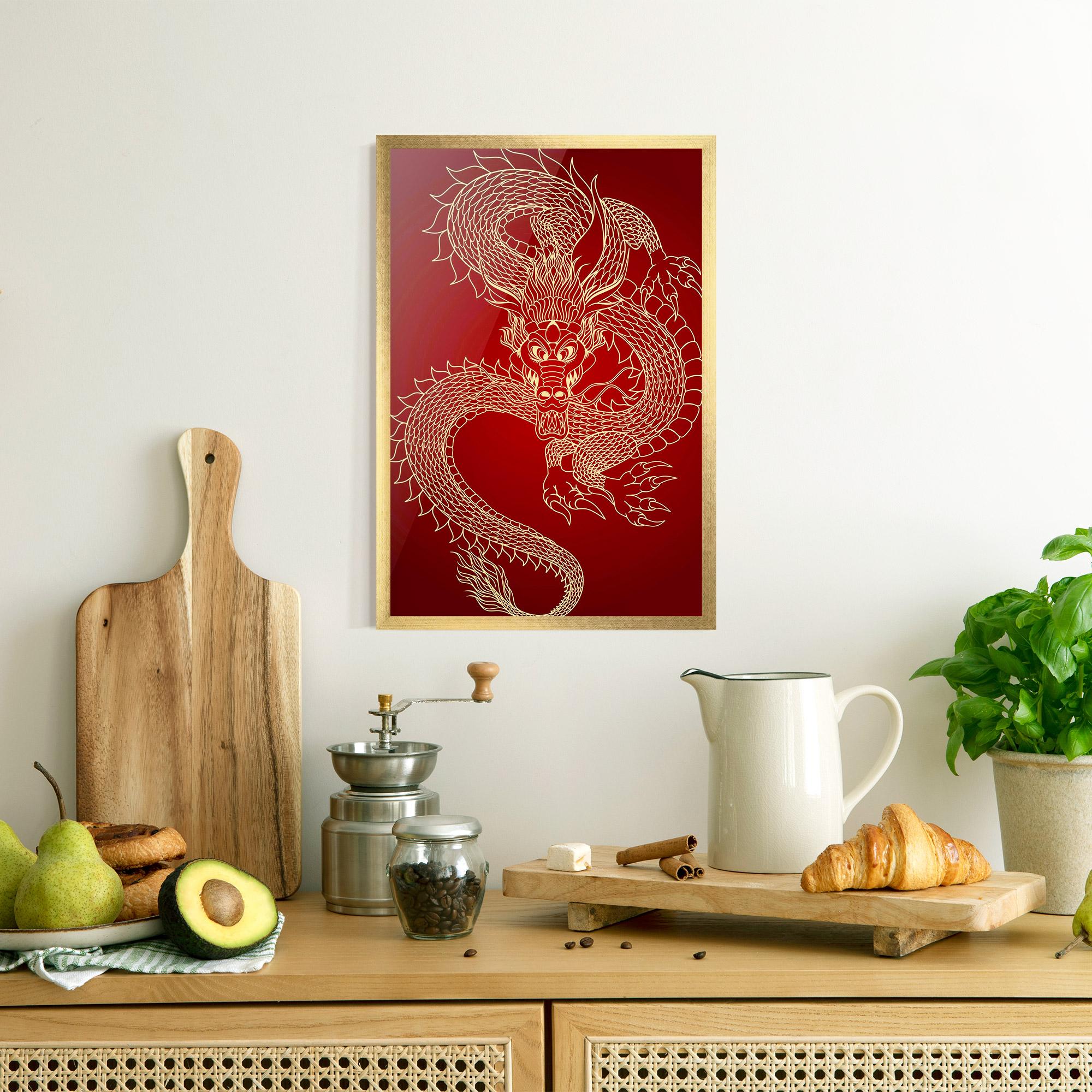Gerahmte Poster Traditional Dragon mockup 8