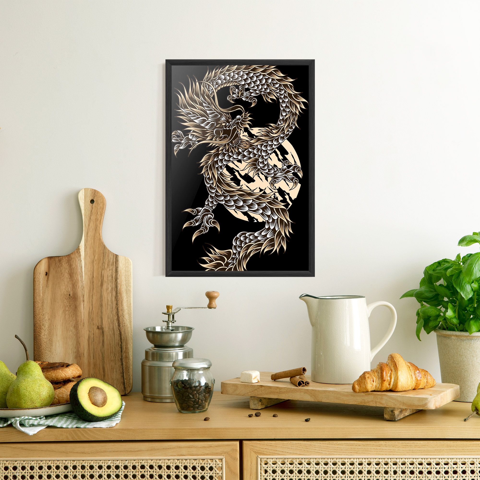 Cream Moon Dragon mockup 8