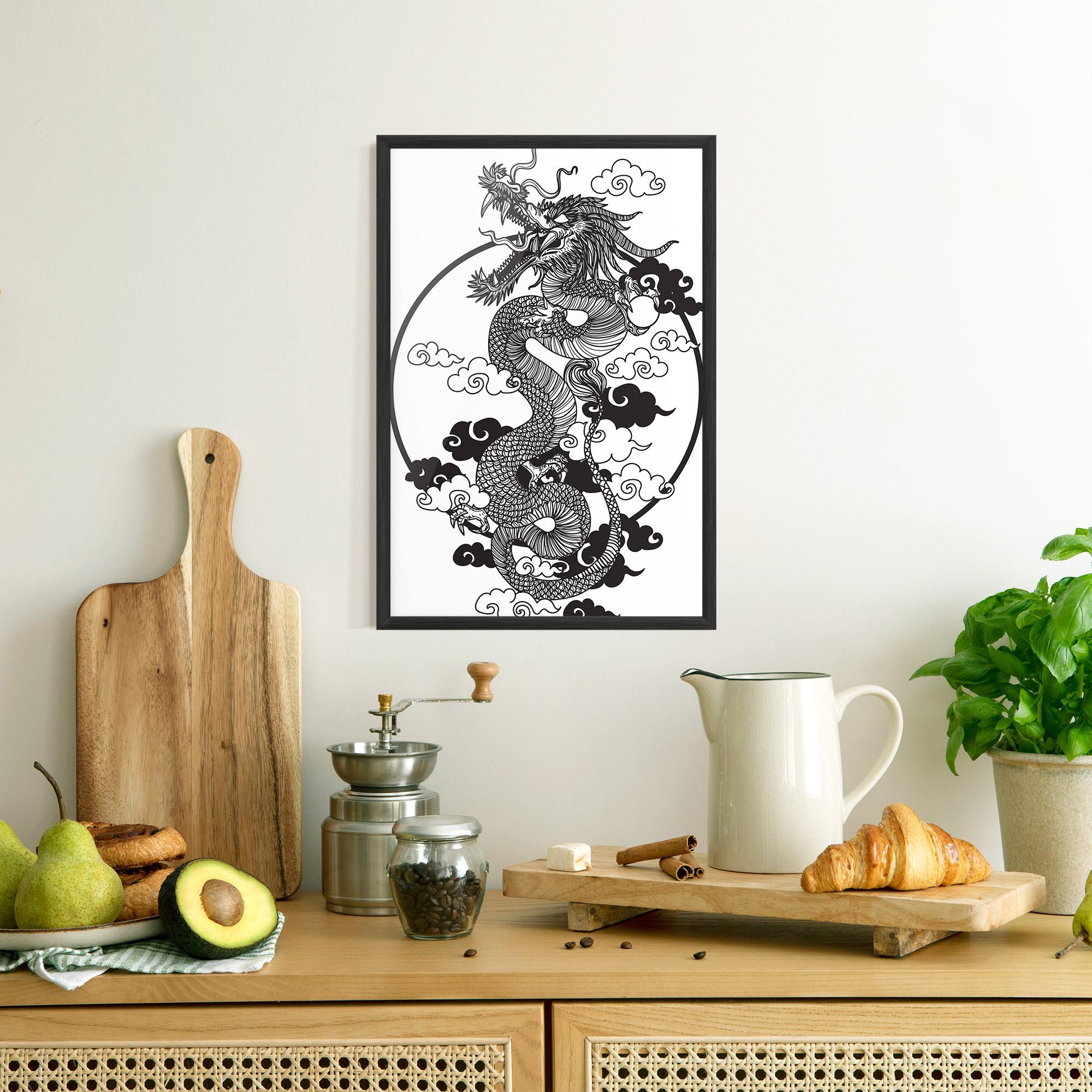 Gerahmte Poster Dragon Circle 01 mockup 8