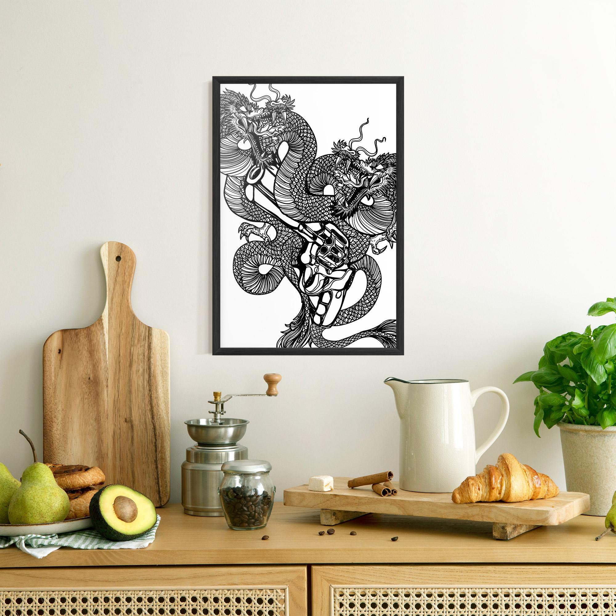 Gerahmte Poster Dragon Gun mockup 8