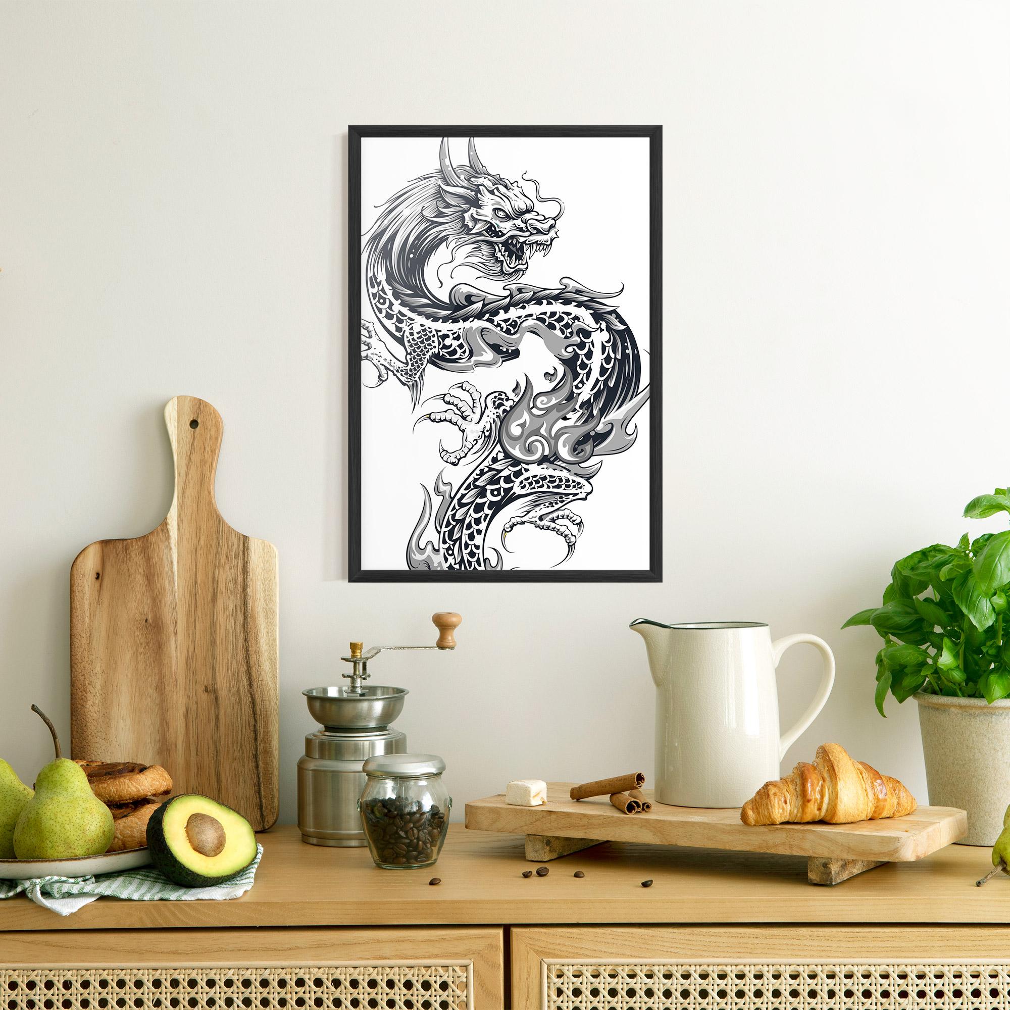 Gerahmte Poster Dragon Line mockup 8