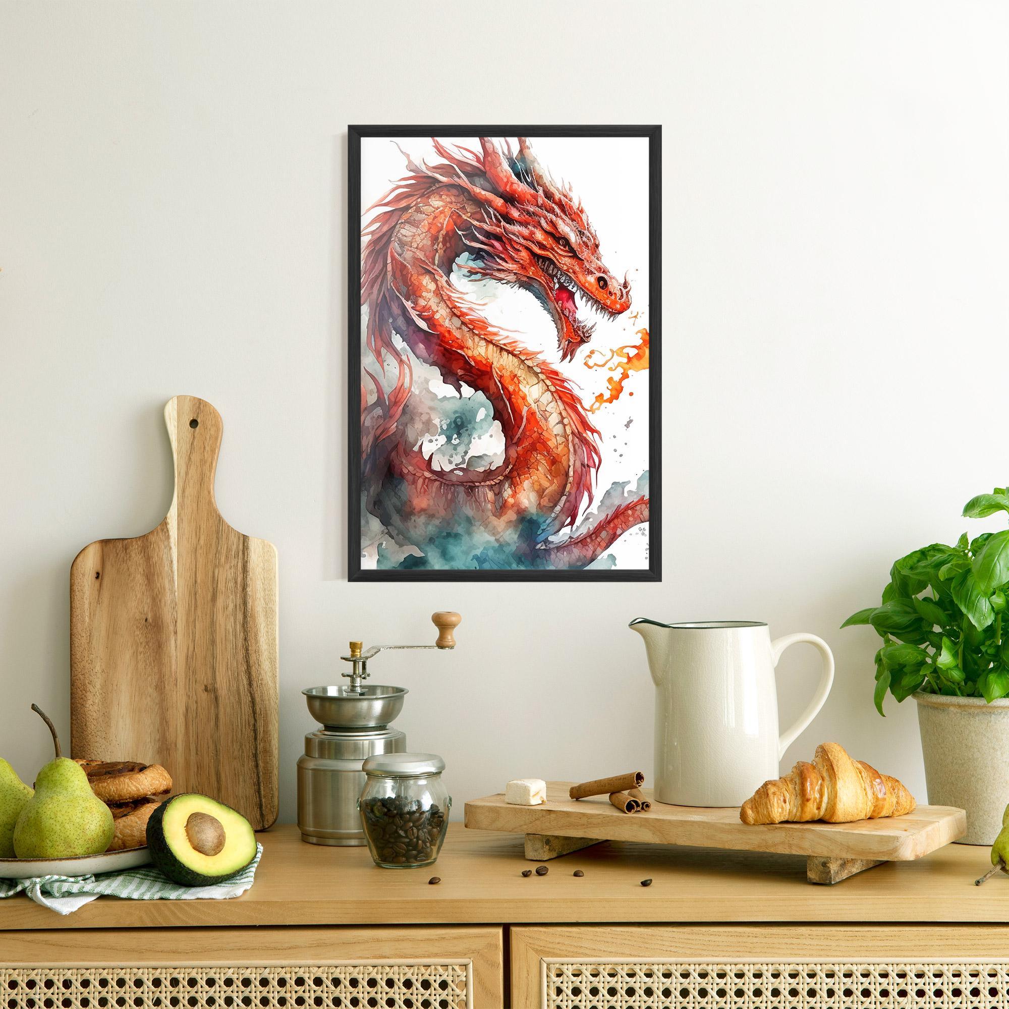 Gerahmte Poster Fire Dragon mockup 8