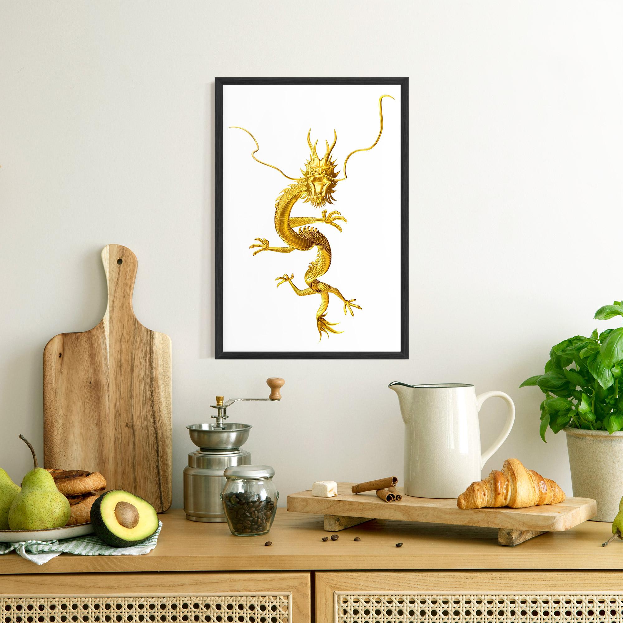 Gerahmte Poster Golden Dragon mockup 8