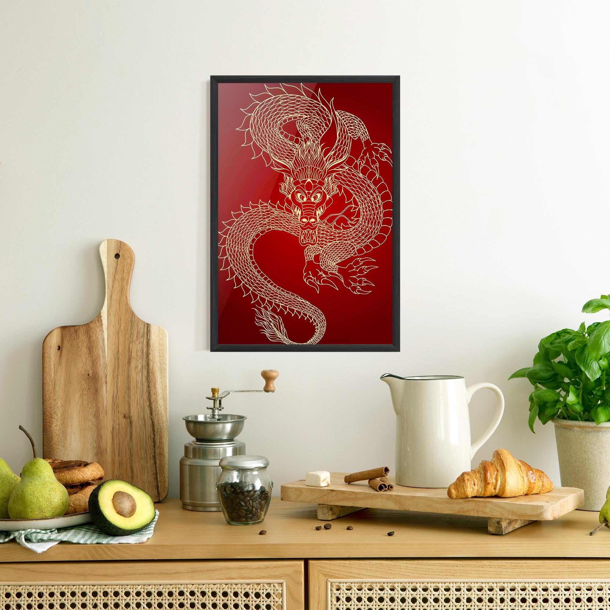 Gerahmte Poster Traditional Dragon mockup 8