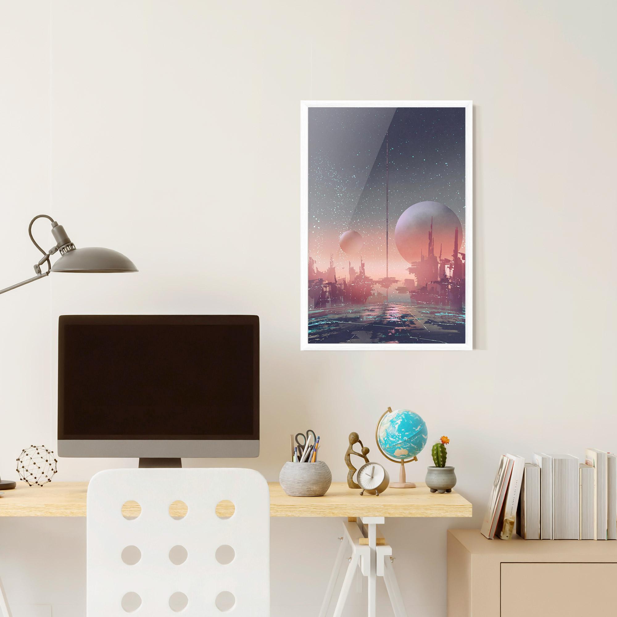 Gerahmte Poster Futuristic Alien Buildings mockup 6
